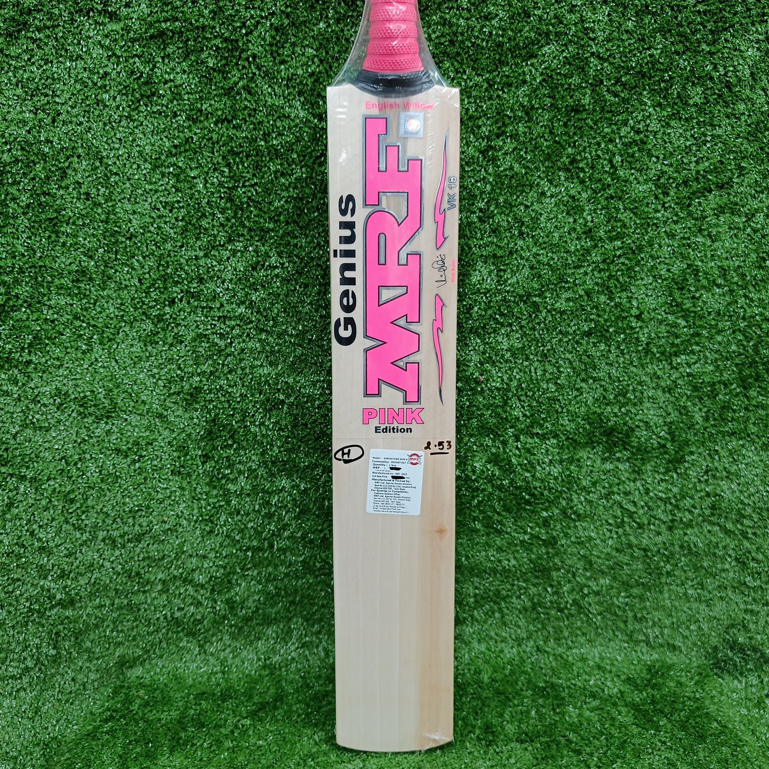 MRF Pink Edition Junior/Youth English Willow Cricket Bat - Lightweight & Durable for Kids & Teens - Perfect for Practice, Matches & Training Sessions