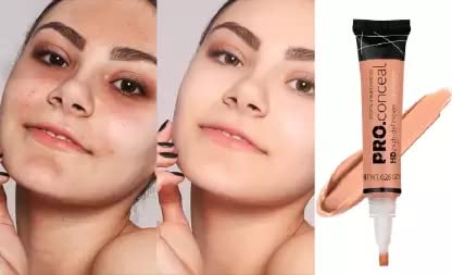 Pro Conceal HD Concealer - Orange Color Corrector for Dark Circles & Blemishes | Full Coverage Makeup for Flawless Skin | Perfect for Daily Use & Professional Makeup Artists