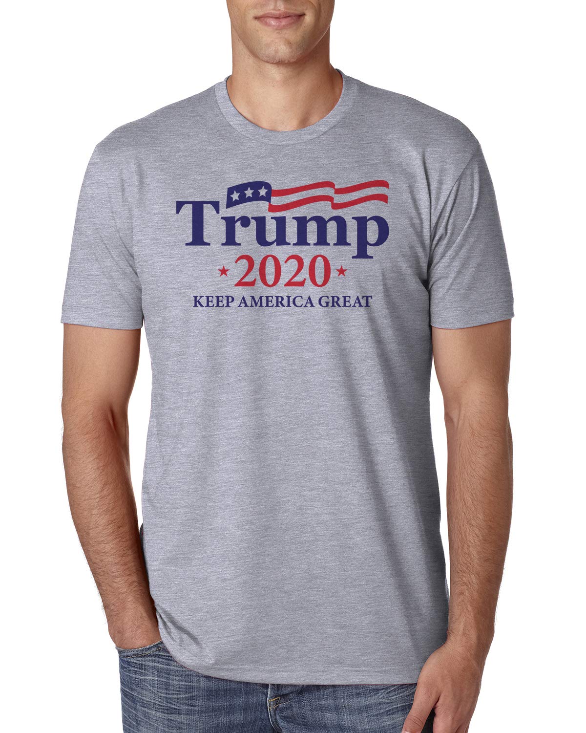 Threadrock Men's Trump 2020 Keep America Great T-Shirt - Patriotic American Flag Graphic Tee for Political Supporters & Campaign Events - Perfect for Rallies, Voting Day & Conservative Gatherings