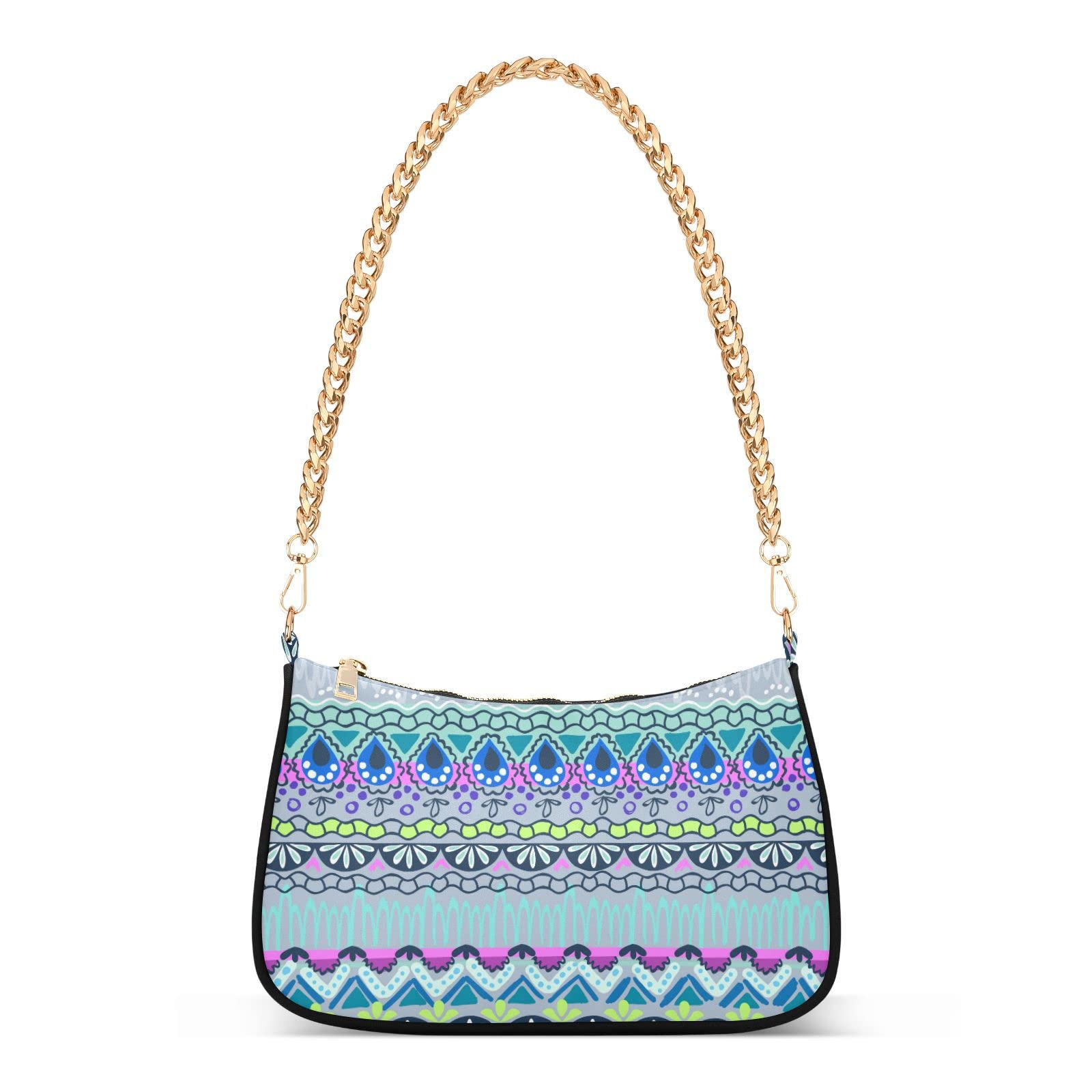 Abstract Blue Stripe Shoulder Bag for Women - Small Crossbody Handbag & Mini Clutch Purse - Perfect for Evening Parties, Date Night & Daily Use