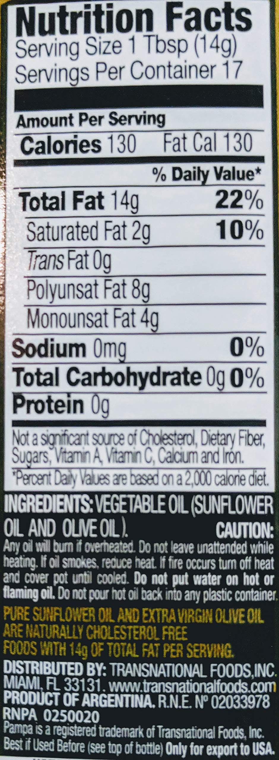 Organic Pure Vegetable Oil & Extra Virgin Olive Oil - 8.5 oz Bottle for Cooking, Baking & Healthy Salad Dressings