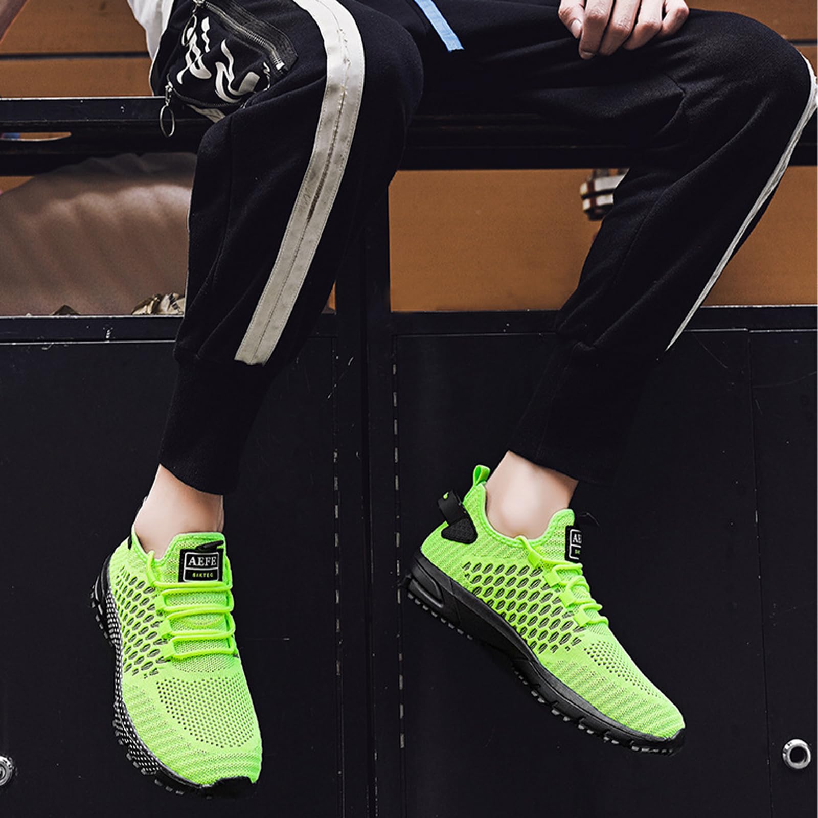 **Ephirebra Men's Knit Mesh Slip-On Sneakers - Breathable Flat Casual Shoes for Walking, Running & Gym - Non-Slip Comfortable Low-Top Trainers for Outdoor & Daily Wear**