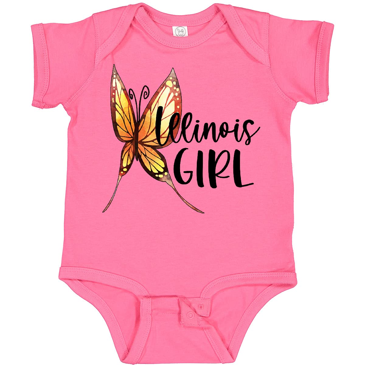 Inktastic Illinois Girl Butterfly Baby Bodysuit - Cute Infant Onesie for Girls, Soft Cotton Outfit for Newborns & Toddlers - Perfect for Playdates, Family Photos & Everyday Wear
