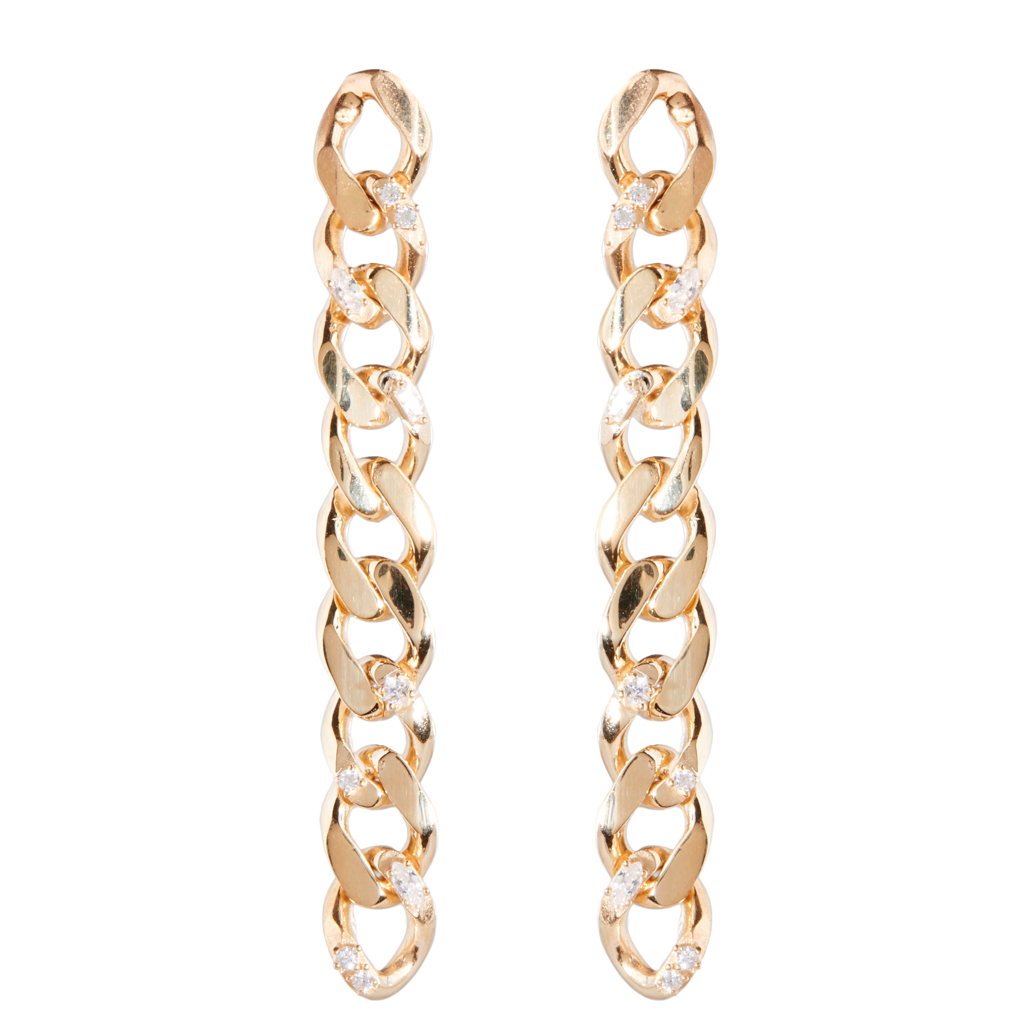 Bianchi Chain Earrings for Women - Trendy Gold Plated Dainty Link Jewelry - Perfect for Everyday Wear, Parties & Gifts