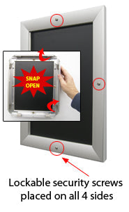 8x10 Poster Snap Frame with SwingSnaps & Security Screws - Wall Mounted Picture Display for Home, Office, or Gallery Decor