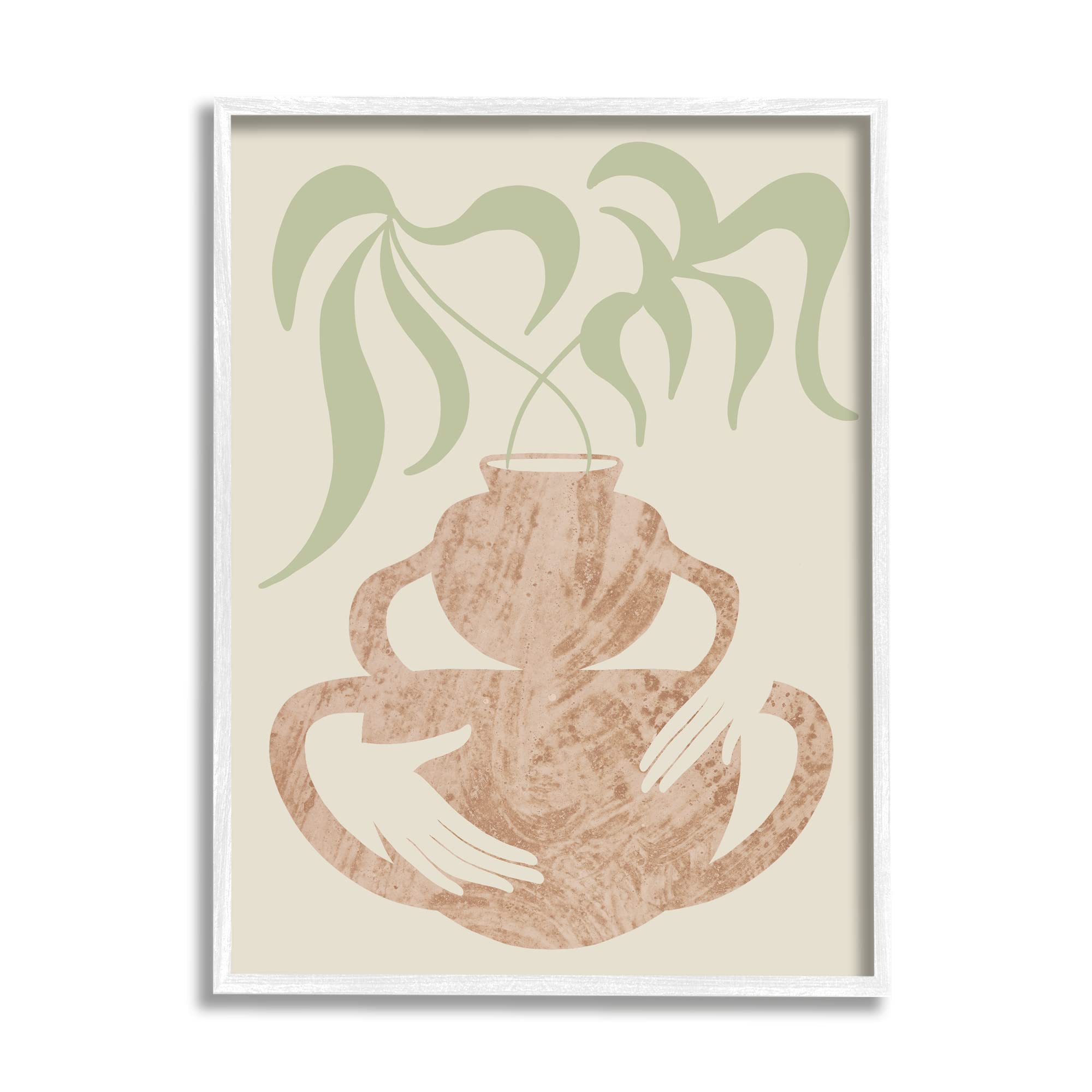 Stupell Industries Botanical Leaves & Flower Pot Handles Collage Wall Art - Modern Home Decor by Lil' Rue - Perfect for Living Room, Bedroom, or Office Decoration