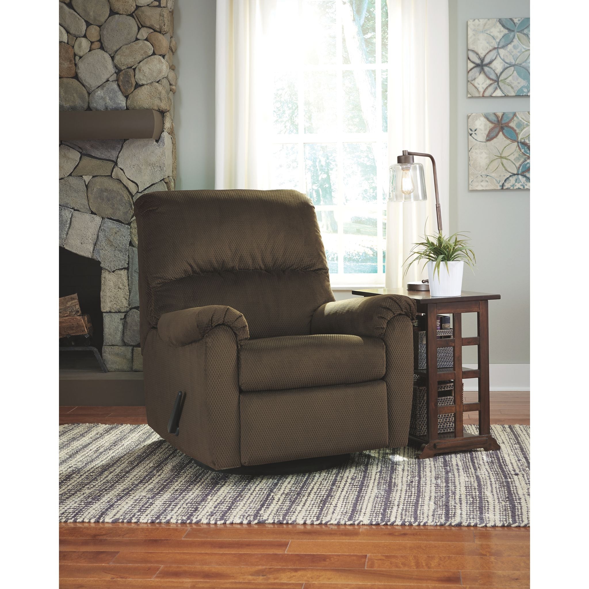 Braunsen Adjustable Chairside Table - Brown Wooden Side Table for Living Room, Bedroom & Office - Perfect for Coffee, Books & Decor