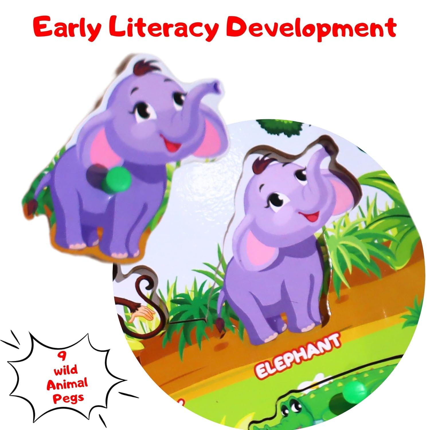 **Adora Wooden Learning Educational Game Board for Kids - Animal Puzzle Toy Set to Explore The Animal Kingdom, Montessori Wooden Puzzles for Boys & Girls - Perfect for Preschool Learning & Family Game Night**