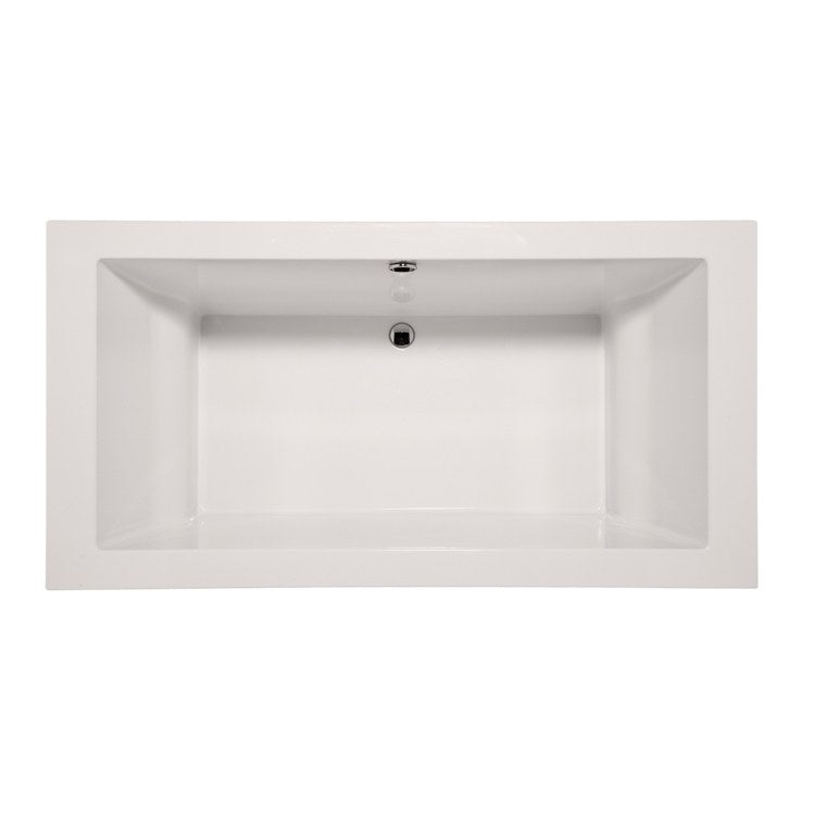 Mellenie Drop-In White Rectangle 6-Jet Acrylic Air Tub - 70 x 36 x 22.5 Inch - Designer Collection for Luxury Bathroom & Spa Relaxation