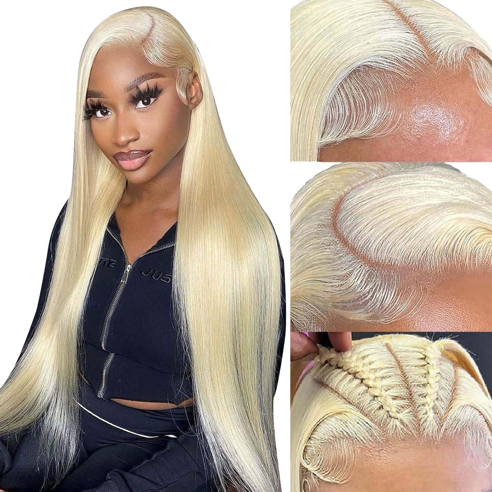 30 Inch 613 Blonde 13x6 Lace Front Wig - Brazilian Human Hair with HD Transparent Lace, Pre-Plucked, Glueless Straight Wig for Women | Perfect Gift for Mom, Daily Wear & Special Occasions