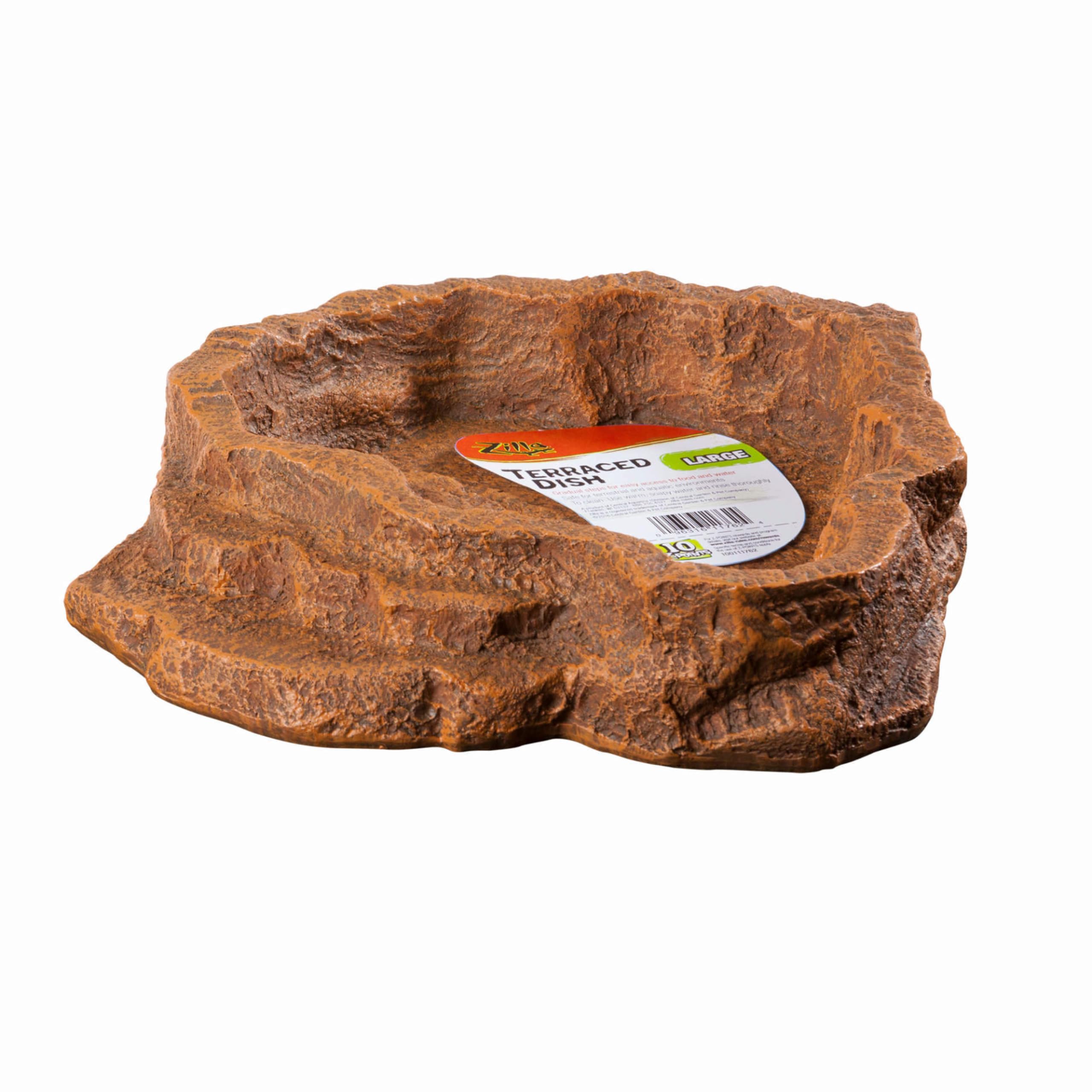Zilla Pet Terrarium Food and Water Dish - Large Reptile Feeding Bowl for Lizards, Snakes, Turtles - Perfect for Terrariums, Habitats, and Reptile Enclosures