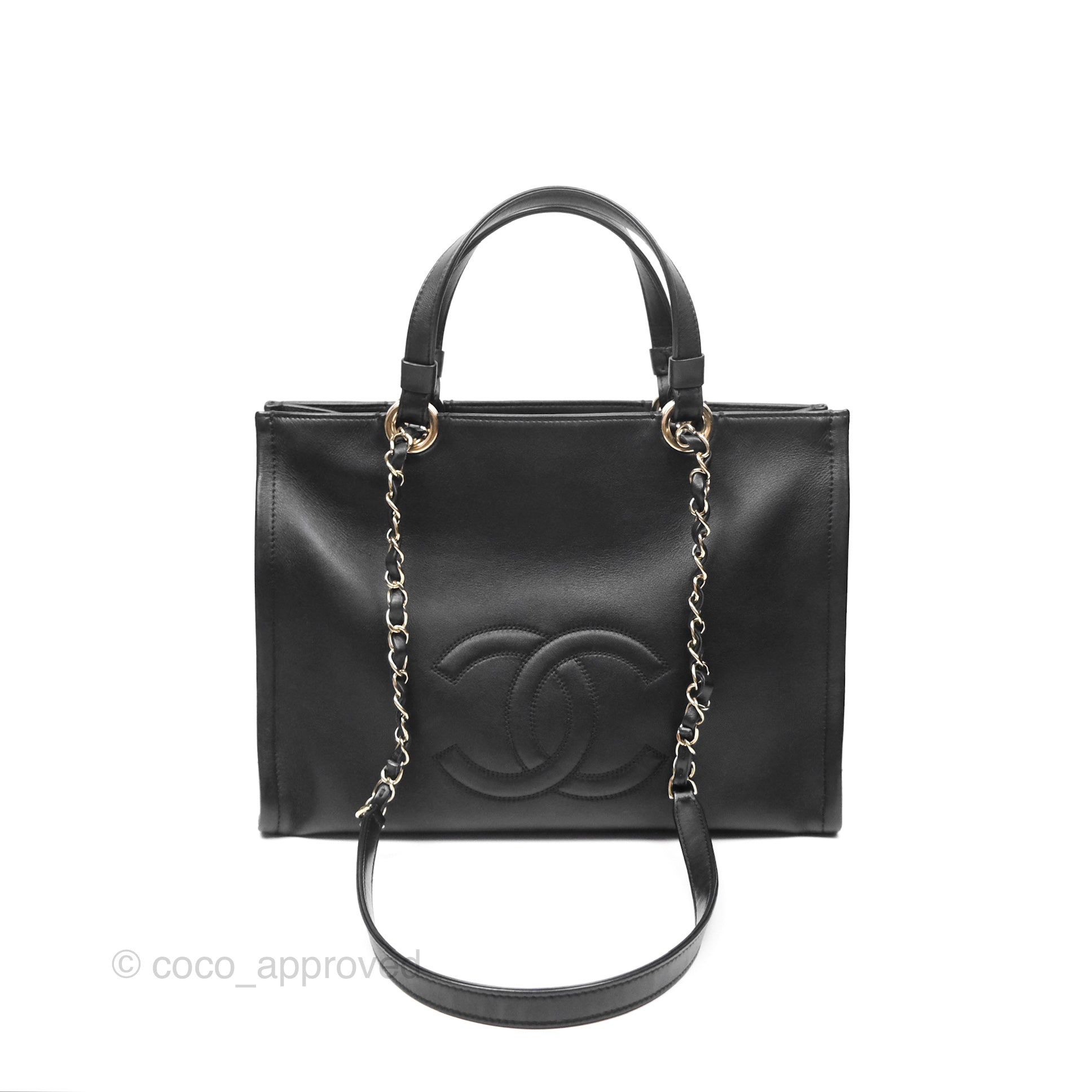 Chanel CC Zipped Shopping Tote Bag in Calfskin Leather with Gold Hardware - Luxury Handbag for Women, Perfect for Work, Travel & Everyday Use