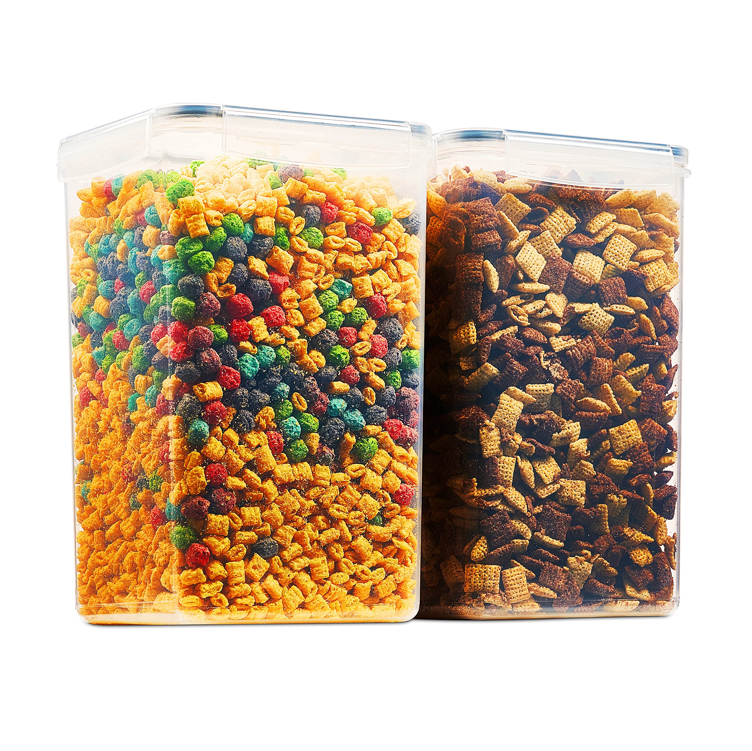 2 Pack Extra Large Airtight Food Storage Containers - 6.5L / 220 Oz BPA Free Clear Plastic Kitchen & Pantry Organization for Flour, Sugar, Rice & Baking Supplies - Includes Labels, Marker & Spoon Set - Perfect for Meal Prep, Bulk Storage & Home Organization