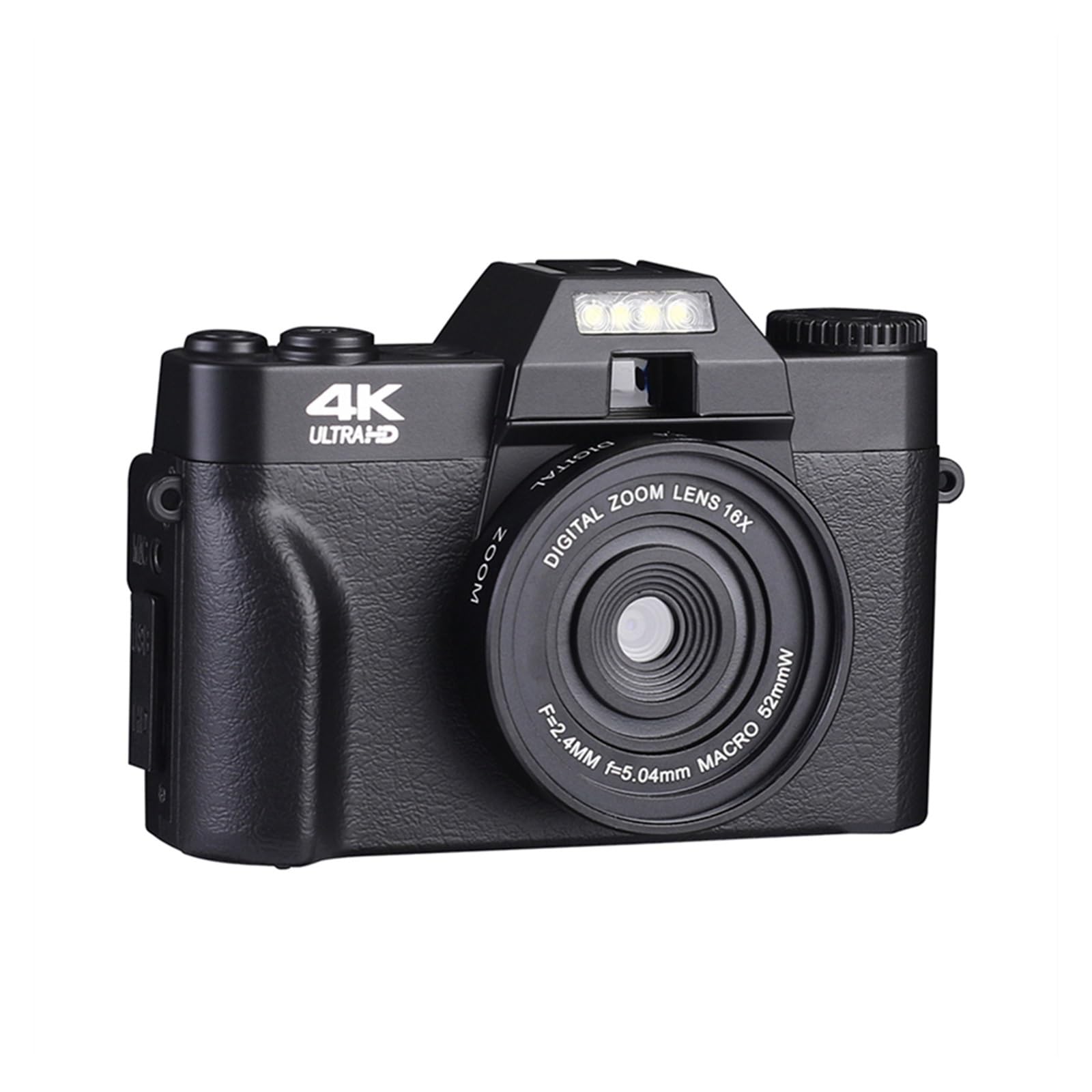 4K WiFi Vlogging Camera with Flip Screen - 48MP Compact Digital Camcorder for YouTube & Travel