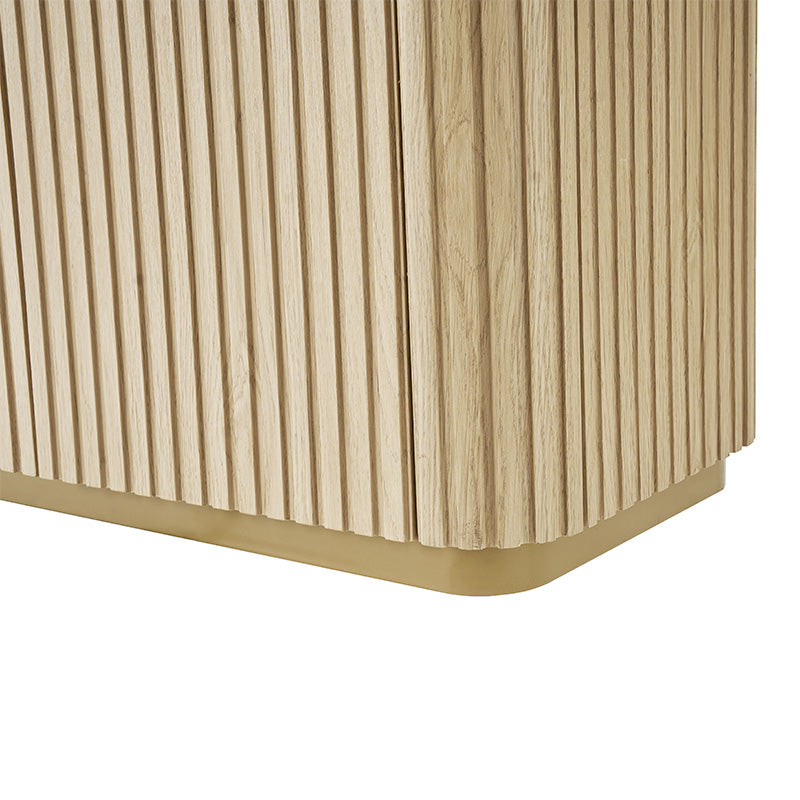 Modern Curved Wood Cabinet - Elegant Storage Solution for Living Room, Bedroom & Office | Solid Wood Furniture with Sleek Design for Home Organization