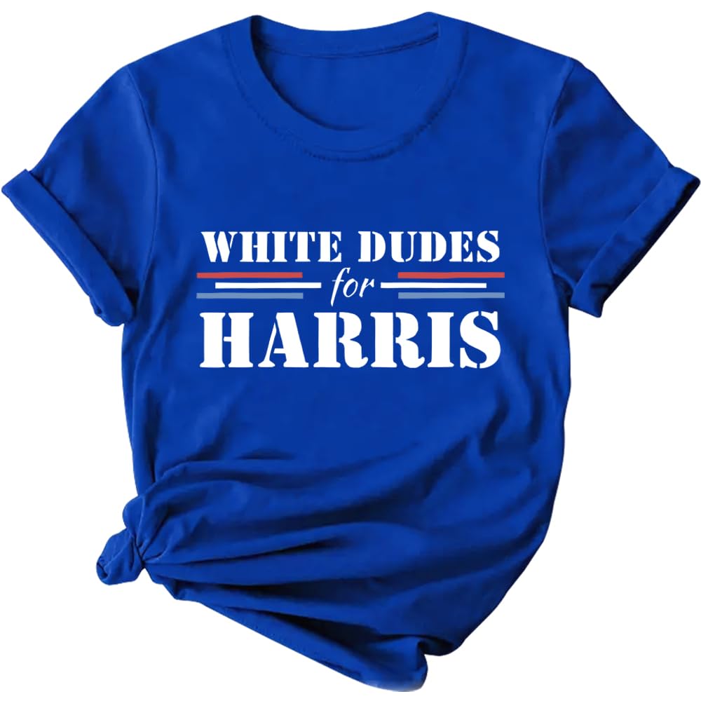 White Dudes for Harris T-Shirt - Political Campaign Tee for Men & Women - Comfortable Cotton Shirt for Rally, Protest & Casual Wear