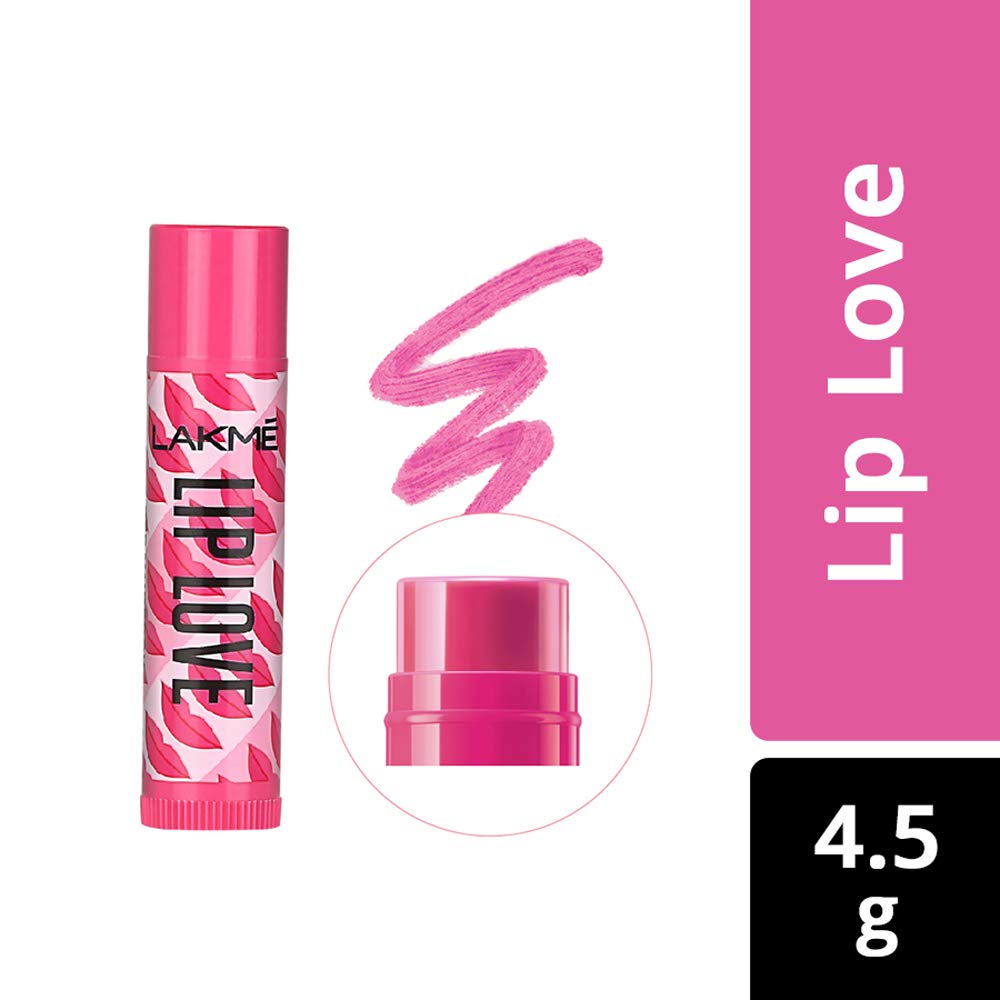 LAKMÉ Lip Love Chapstick Strawberry Flavor 4.5g - Moisturizing Lip Balm for Dry & Chapped Lips - Perfect for Winter Care, Daily Hydration & On-the-Go Use