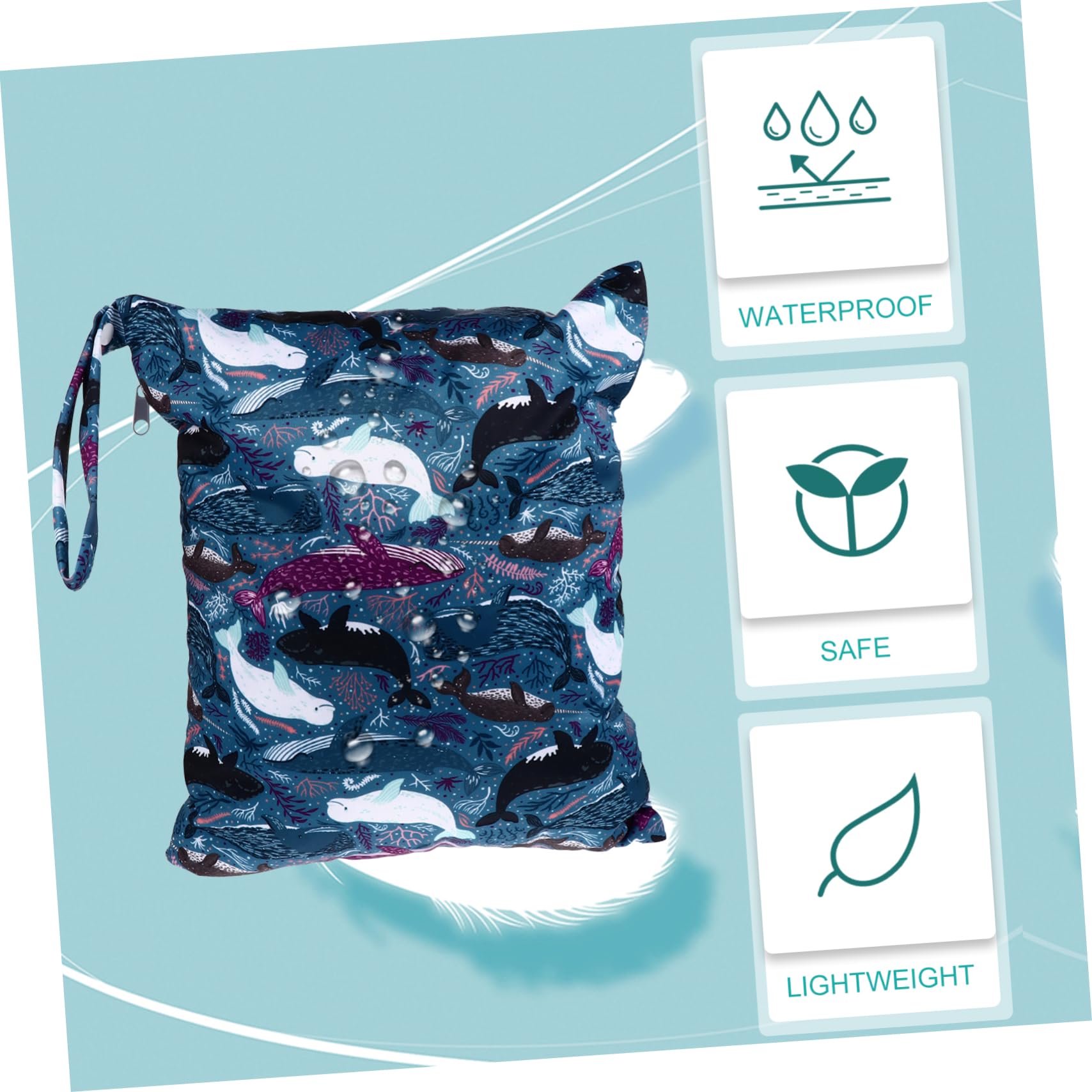BESTonZON Knitted Cloth Diaper Bag - Waterproof Wet Dry Pouch for Travel, Makeup Organizer & Baby Essentials Storage - Perfect for Moms on the Go, Daycare, and Family Outings