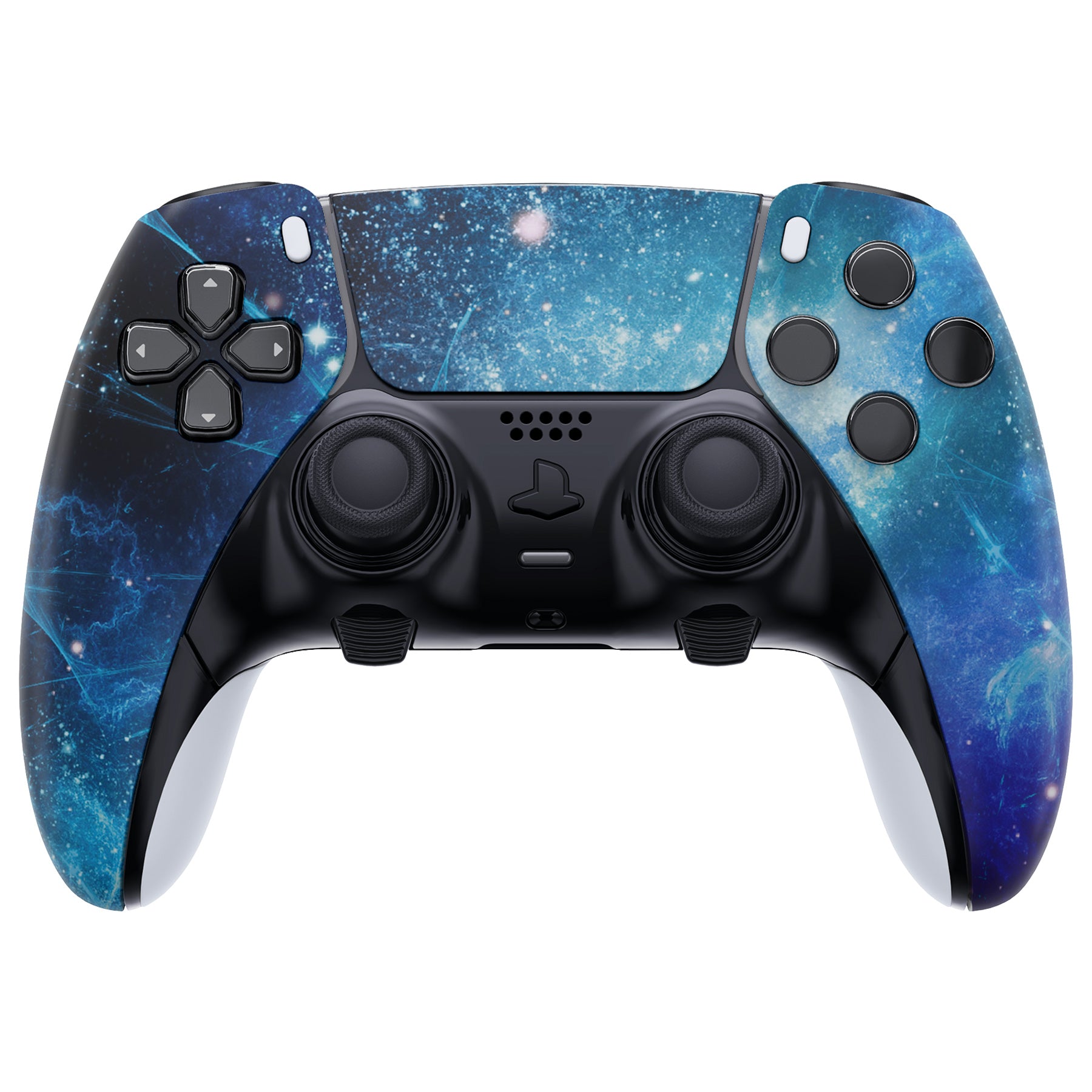 ExtremeRate Blue Nebula PS5 Edge Controller Replacement Shell - DIY Front Housing Faceplate & Touchpad Cover for Custom Gaming Setup | Compatible with PlayStation 5 Edge Wireless Controller (MLREGT005) | Perfect for Competitive Gaming, Streaming & Controller Customization