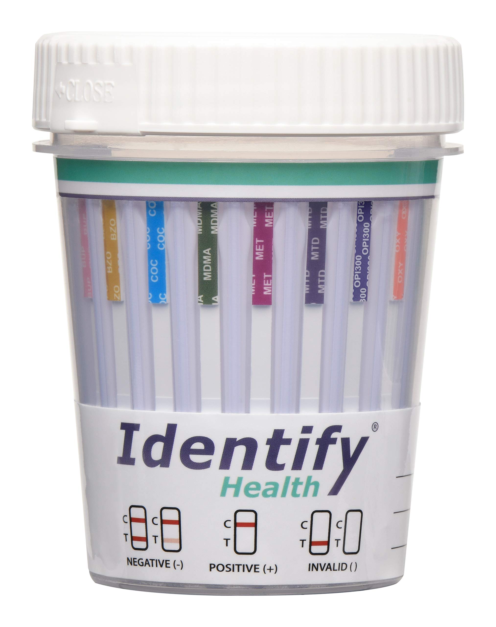 13 Panel CLIA Waived Instant Urine Drug Test Cup - 25 Pack | Detects AMP, BAR, BUP, BZO, COC, MDMA, MET, MTD, MOP, OPI, OXY, PCP, TCA, THC | Workplace, Home & Clinical Drug Screening