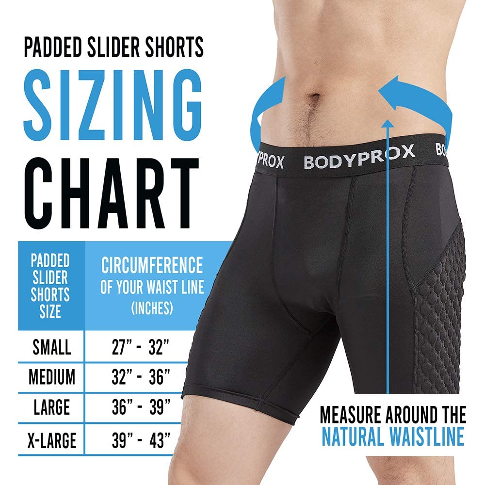 Bodyprox Men's Baseball Sliding Shorts with Compression & Padded Protection - Breathable Performance Slider Shorts for Baseball, Softball, and Training - Perfect for Base Running, Sliding, and Sports Activities
