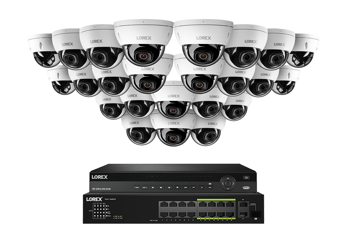Lorex Elite Series 4K 32-Channel Wired NVR Security System with 8TB HDD & 8MP (4K) A10 IP Dome Cameras - 24/7 Home & Business Surveillance, Outdoor/Indoor Monitoring
