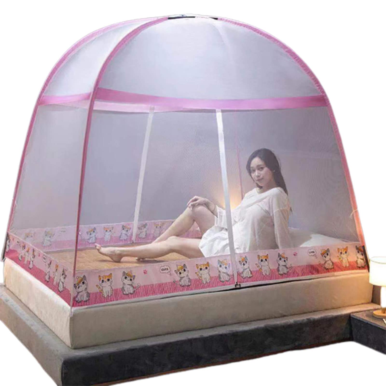 Foldable Yurt Mosquito Net with Full Bottom - Easy Installation Canopy Tent for Bedroom Decor & Outdoor Travel | Perfect for Camping, Glamping, and Home Protection