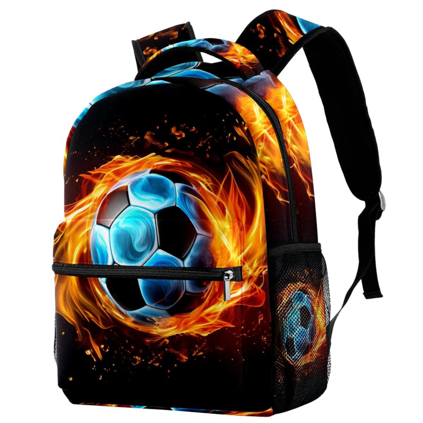 Best Travel & Work Backpack - Lightweight Durable Flaming Football Design - Perfect for Commuting, Hiking, and Business Trips