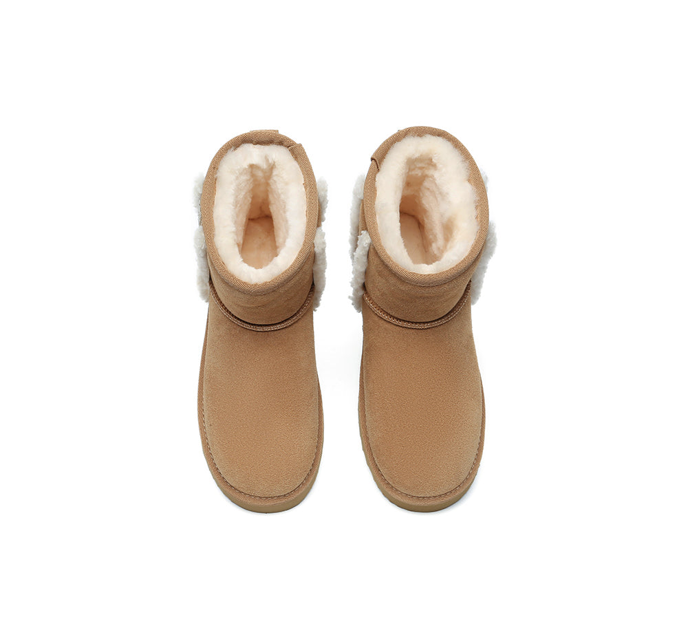 Australian Shepherd UGG Boots for Women - Genuine Sheepskin Wool Shearling Lined Ankle Boots - Warm Winter Shoes for Indoor/Outdoor Wear