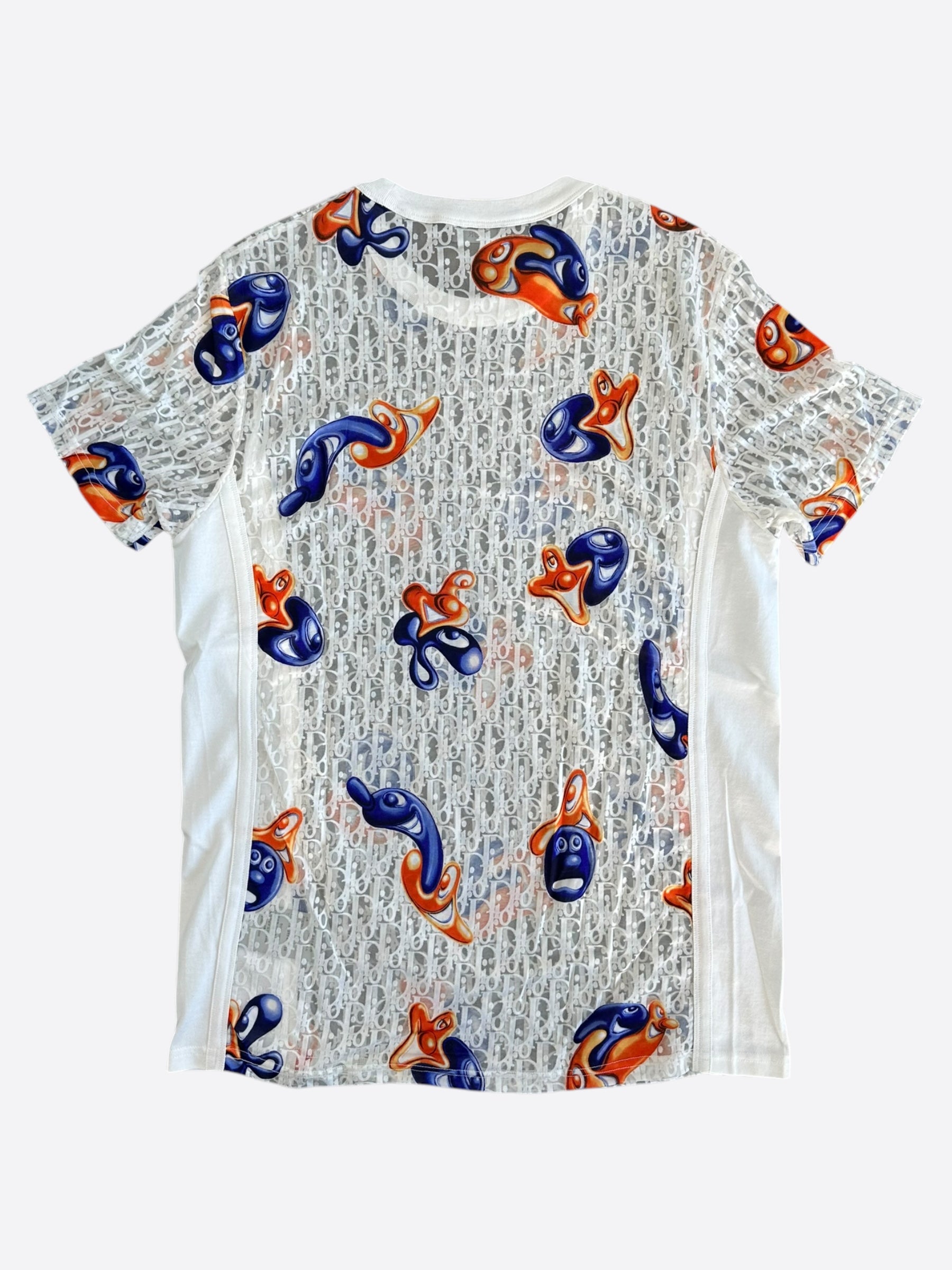 Dior Kenny Scharf White Oblique Faces Transparent T-Shirt - Stylish Graphic Tee for Men & Women - Perfect for Casual Wear, Street Fashion & Art Lovers