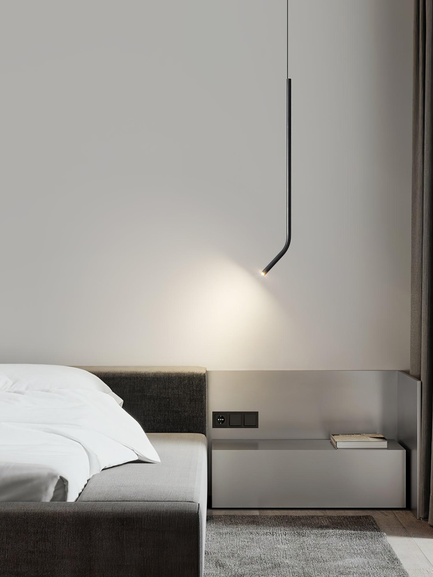 Modern Bending Line Pendant Light - Adjustable LED Hanging Lamp for Kitchen Island, Dining Room, and Living Room Decor