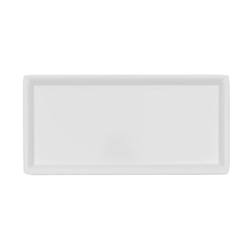 Arcata 922361 White Melamine Rectangular Serving Platter 13.75 x 6.75 Inches - Durable Dish for Parties, Buffets & Entertaining | Microwave & Dishwasher Safe