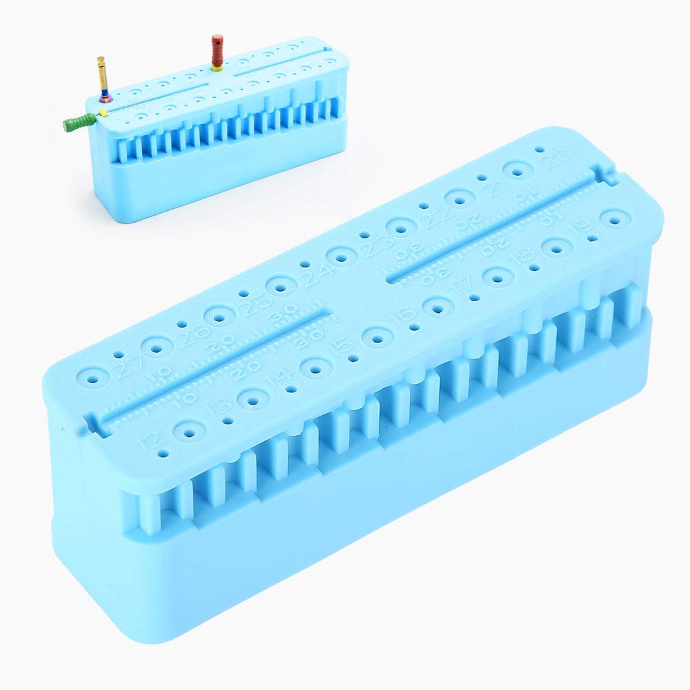 **Endo Block ProTaper File Ruler - Professional Dental Measuring Tools Holder Stand (Blue) - Precise Measurement for Endodontic Procedures & Dental Clinics**