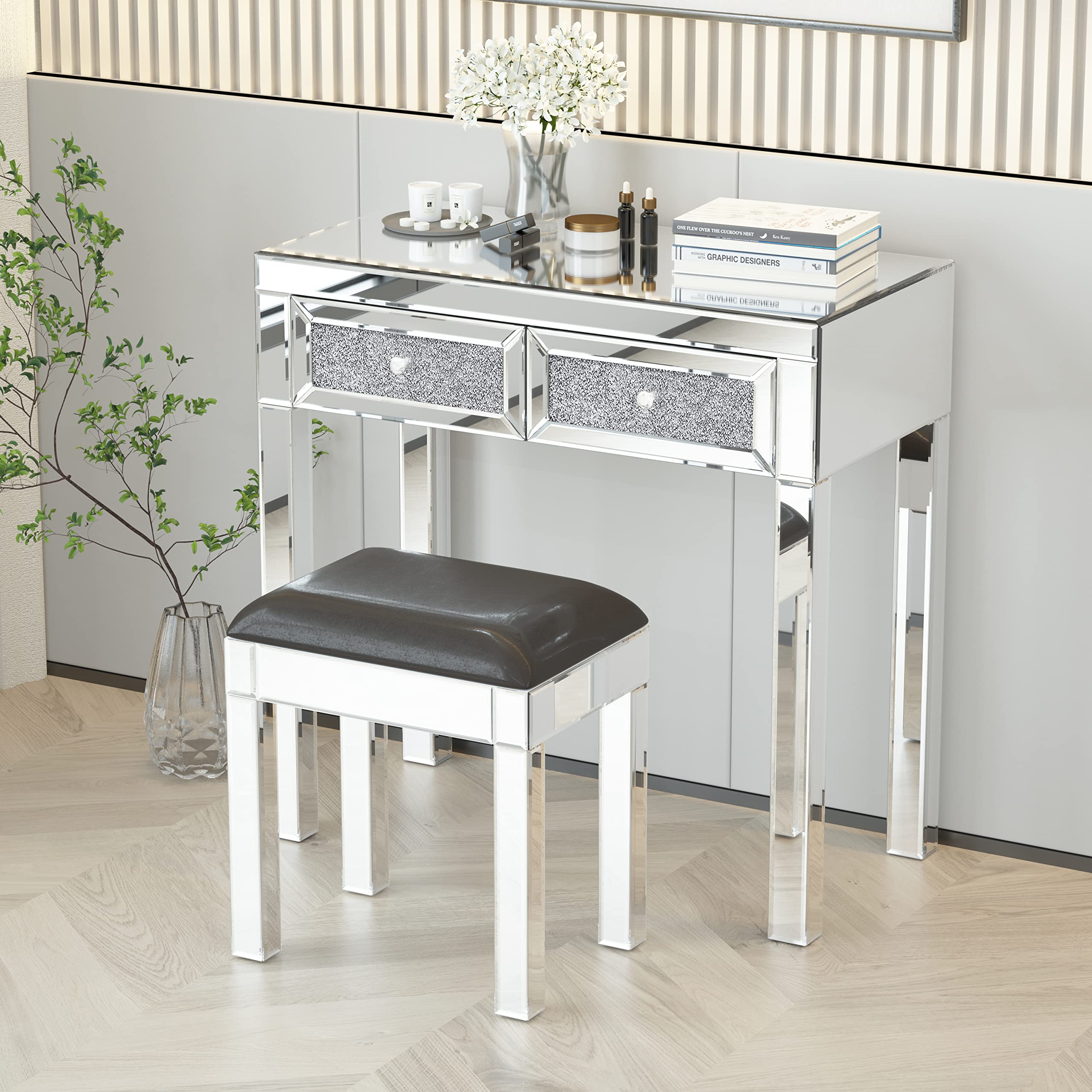 Mirrored Vanity Desk 31.6