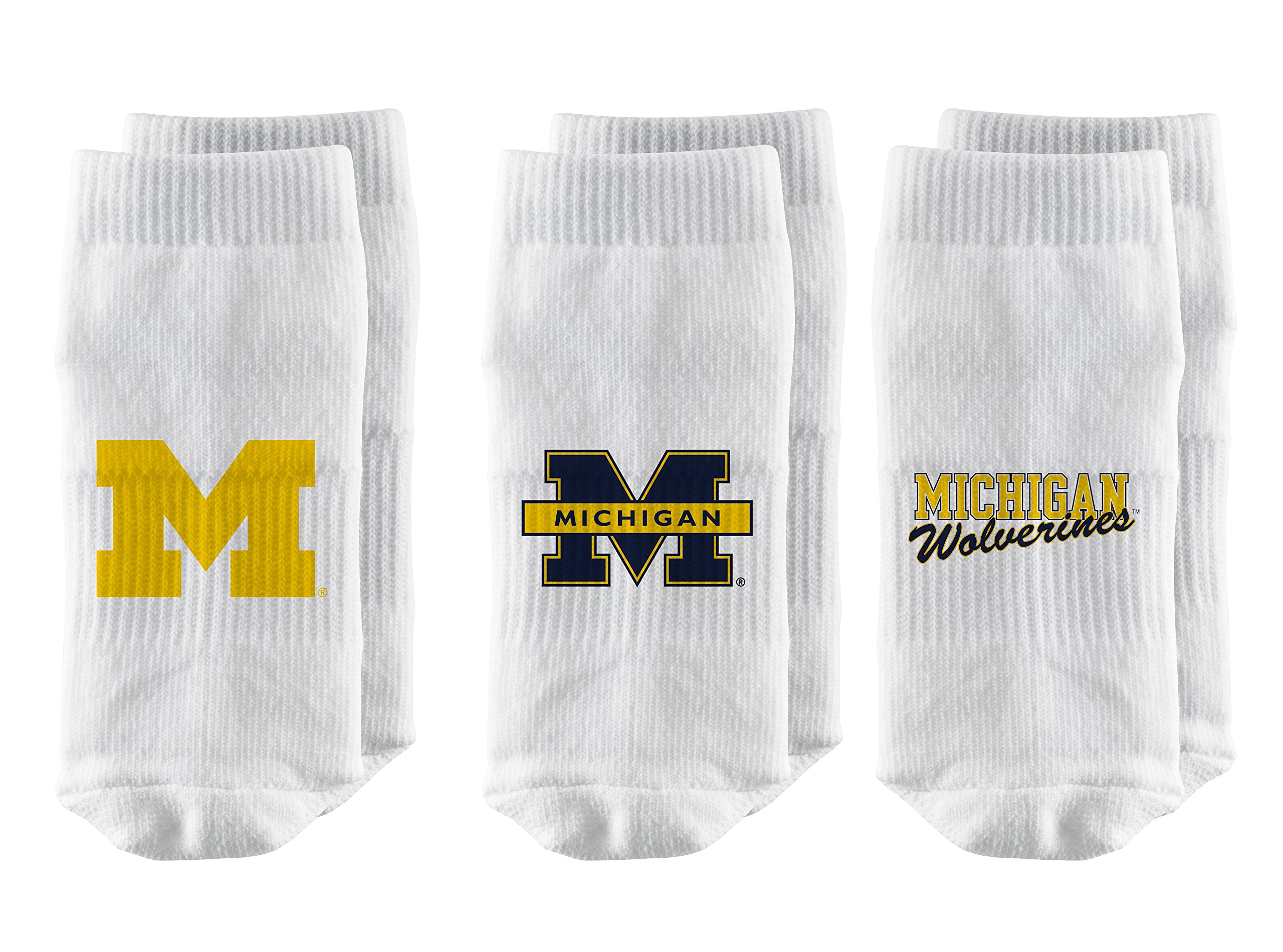 Strideline NCAA Baby Socks 3-Pack - Soft Cotton White Infant Socks for Boys & Girls - Perfect for Newborns, Toddlers, and Sports Fans - Great Gift for Baby Showers and Game Days