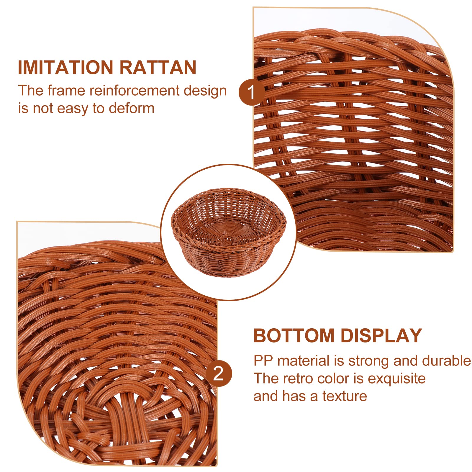 BESPORTBLE Hand-Woven Storage Basket - Natural Rattan Fruit Holder & Snack Organizer for Kitchen Counter, Dining Table, Picnic, Party Serving - Practical Food Basket with Simple Design