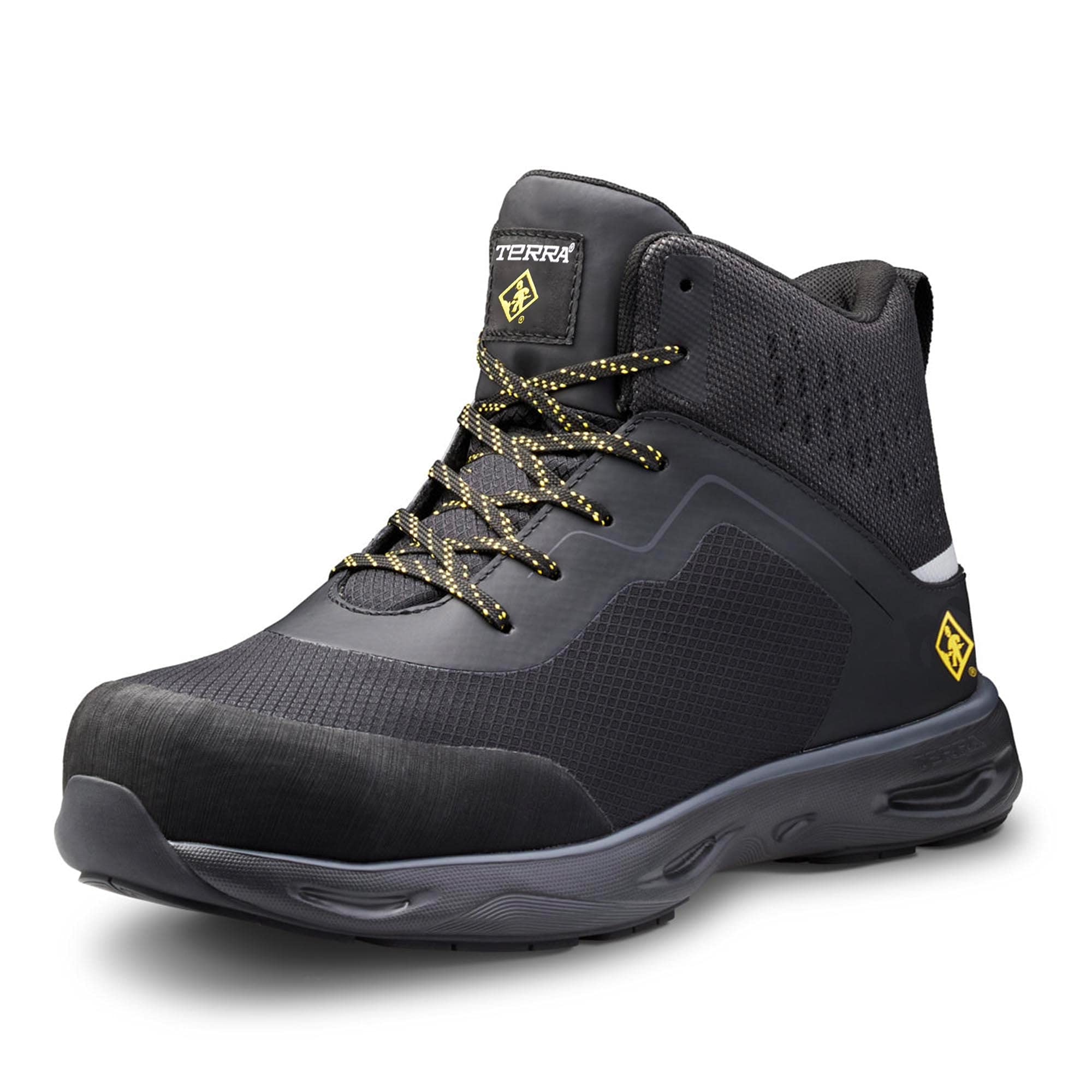 Terra Men's Lites Mid Nano Composite Toe Athletic Work Shoes - Lightweight Safety Footwear for Construction, Warehouse & Industrial Workers - OSHA Compliant for Workplace Protection
