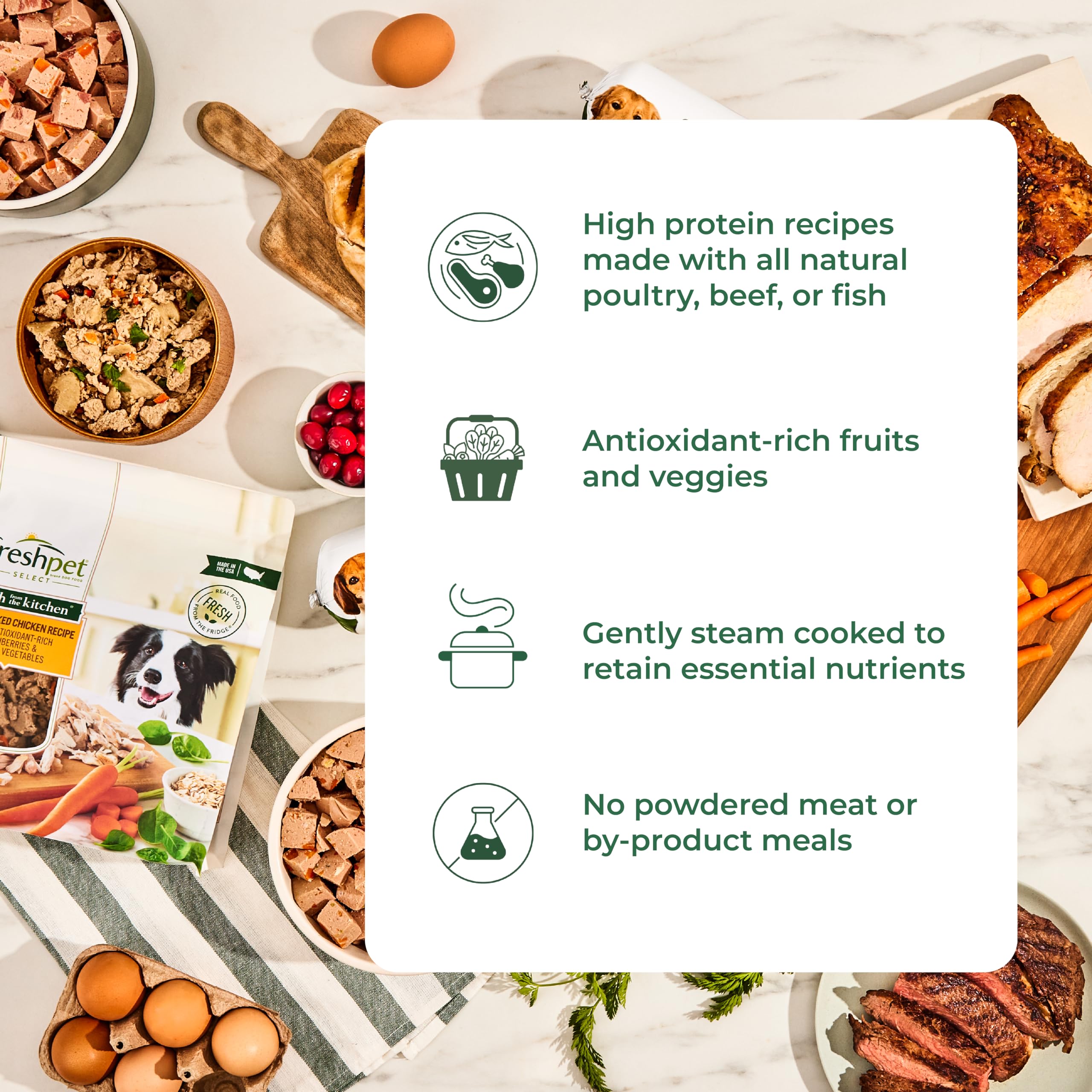 Freshpet Grain Free Dog Food - Natural Fresh Chicken Recipe for Small & Medium Dogs - 1.75lb Pack - Perfect for Daily Meals & Training Treats