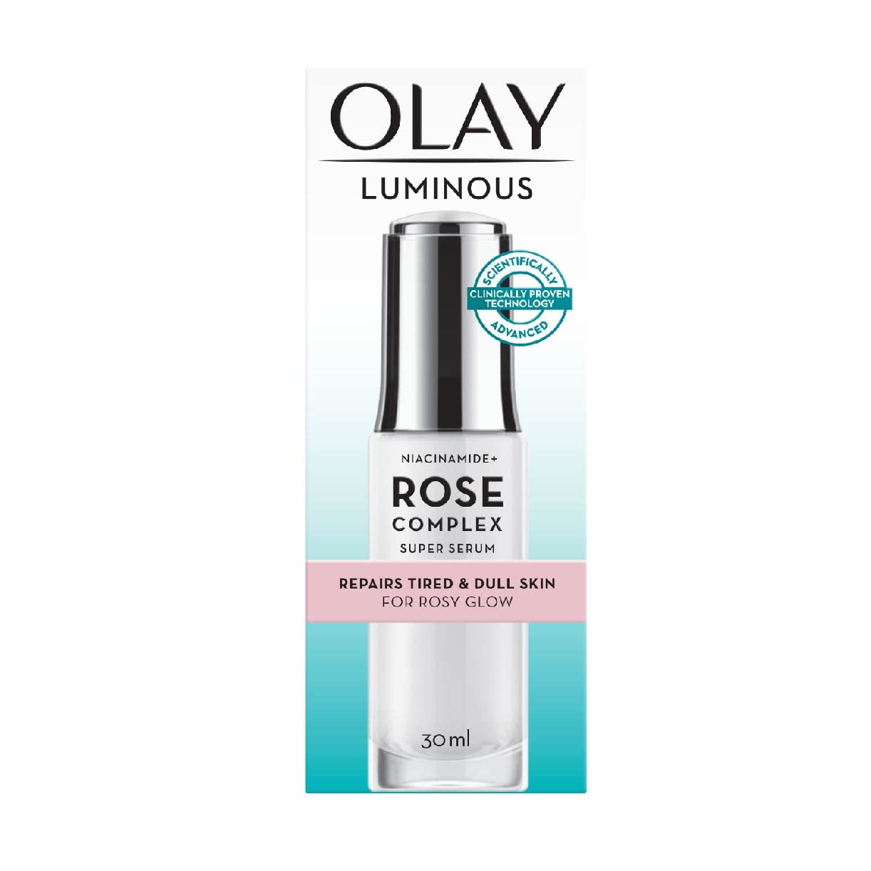 Olay Luminous Niacinamide + Rose Complex Super Serum 30ml - Brightening Face Serum for Dark Spots & Uneven Skin Tone - Perfect for Daily Skincare Routine & Nighttime Use