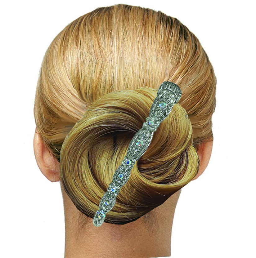 3 Pack JCGY Alligator Hair Clips with U-Shaped Underclip for Thin Hair - Bridal Duckbill Hair Clips with Strong Hold (Blue, Red, Crystal) - Perfect for Weddings, Prom, and Everyday Styling