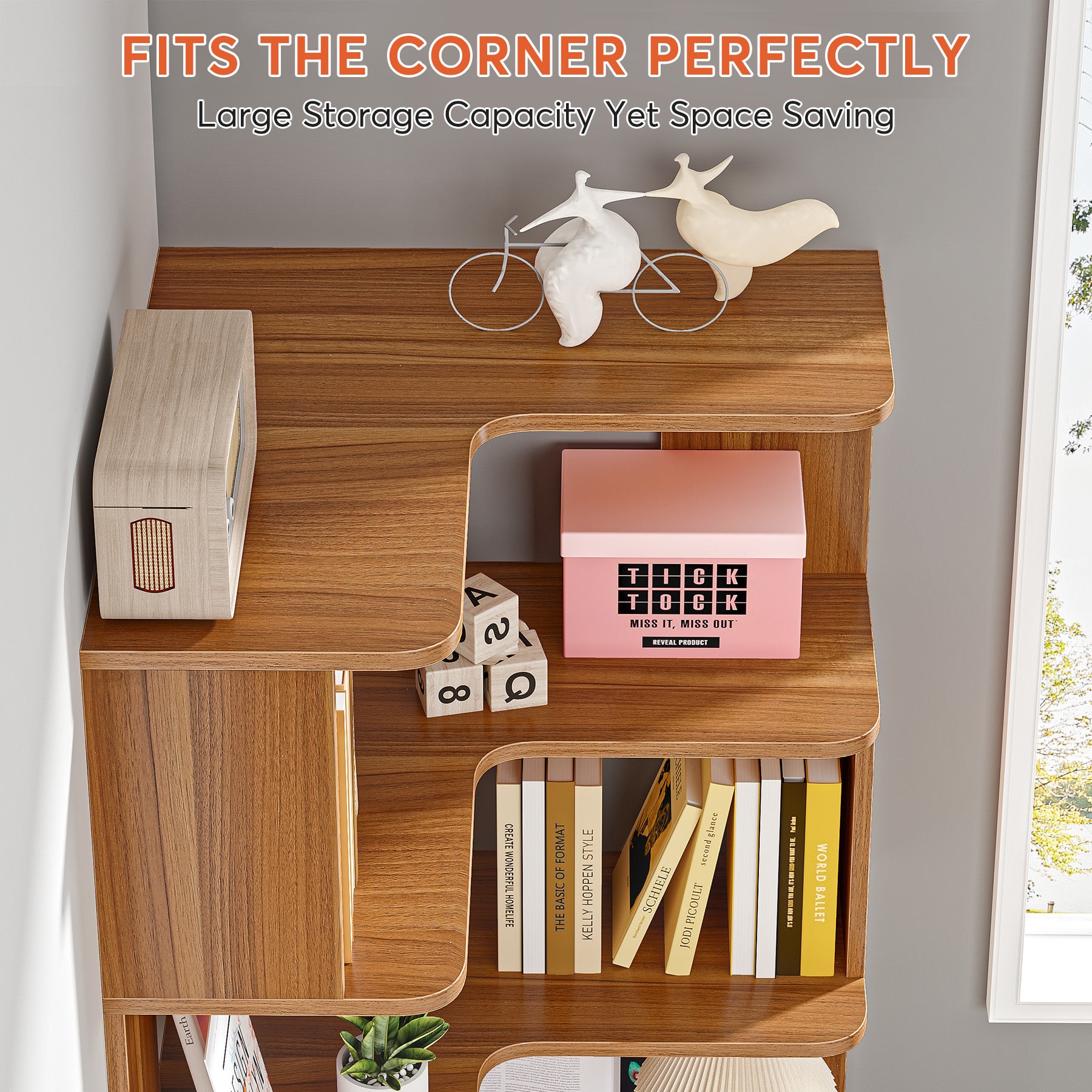 6-Tier Corner Bookshelf - 64.96
