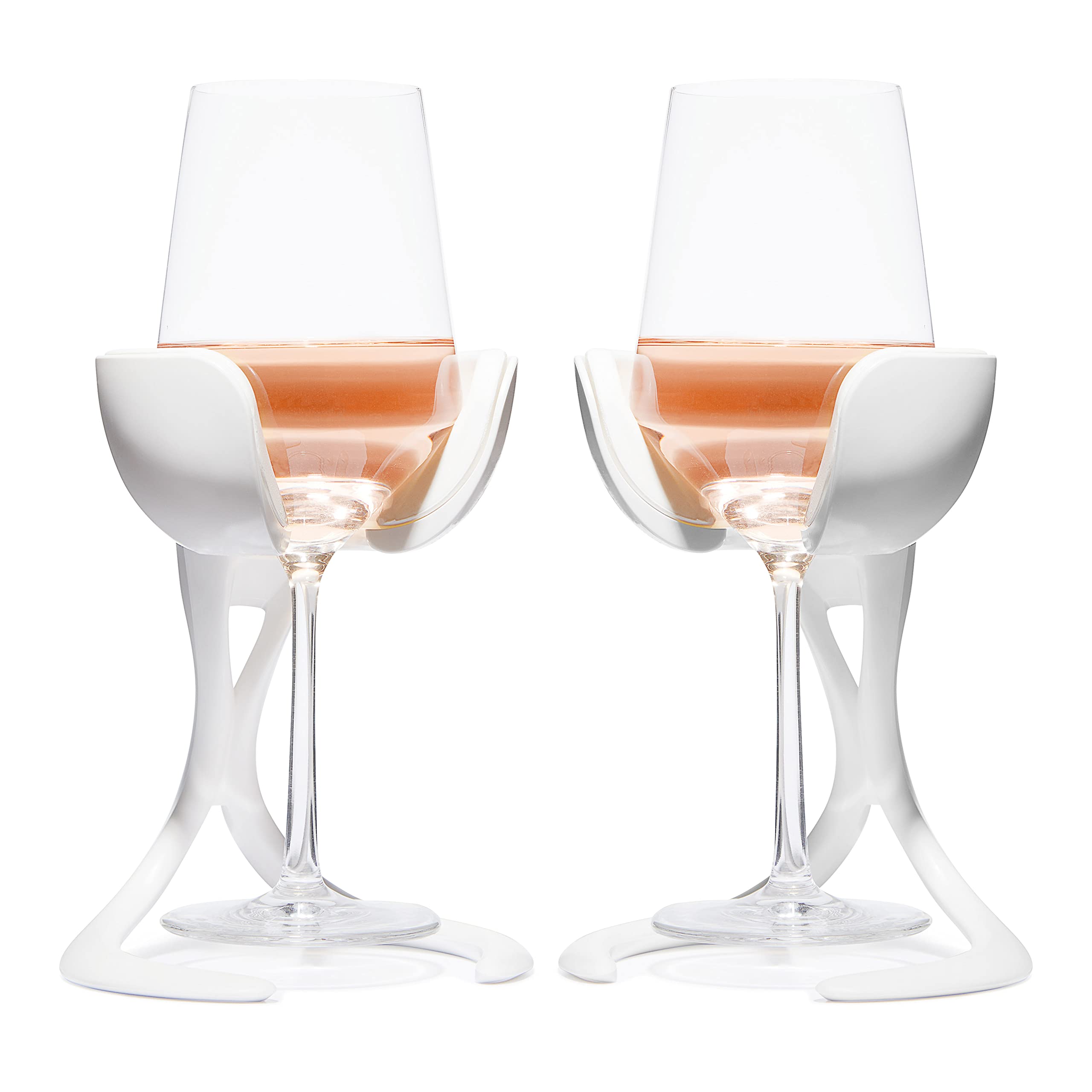 VoChill Personal Wine Chiller - Reusable & Refreezable Chill Cradle for Stemware | Actively Cools Wine Without Ice | Perfect for Parties, Picnics & Outdoor Dining | Quartz Design Wine Accessory | Keep Wine Chilled for Hours