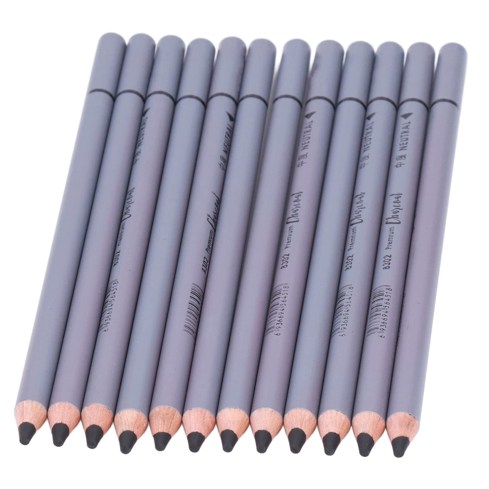 Premium Charcoal Pencil Set - 12 Piece Artist Drawing Kit for Sketching, Shading & Detailed Artwork | Smooth Writing Graphite Pencils for Beginners & Professionals | Ideal for Portrait Drawing, Still Life & Urban Sketching