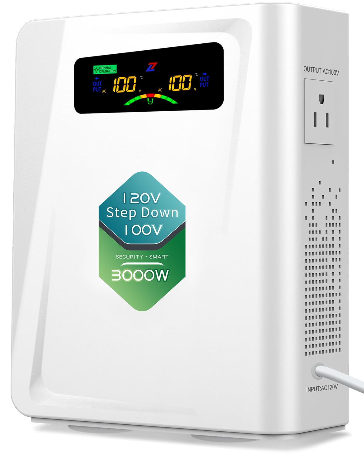 3000W Step Down Voltage Converter 120V to 100V - Silent Transformer for Japanese Appliances in USA with 10 Safety Protections | Perfect for Rice Cookers, Hair Tools & Electronics
