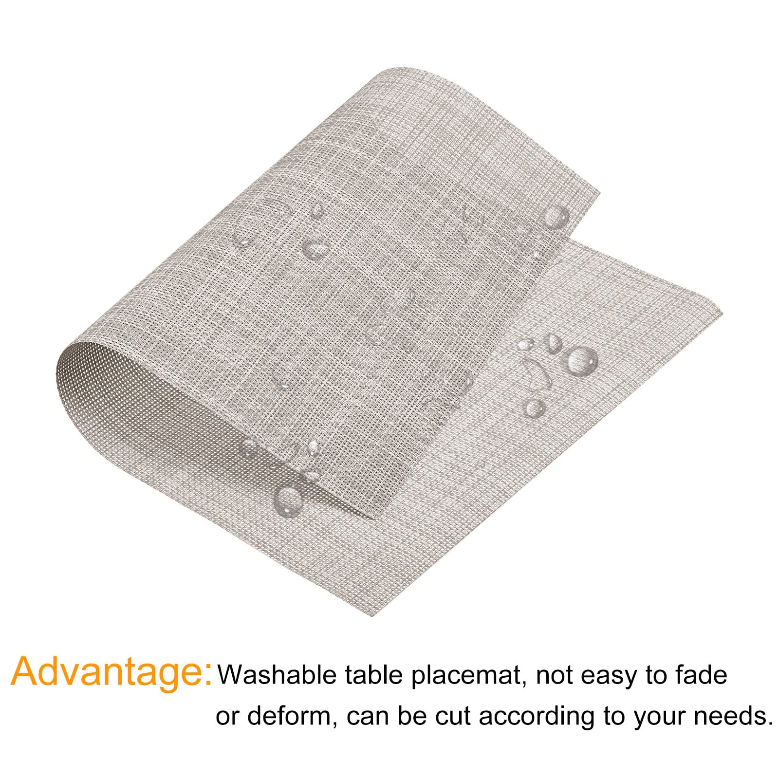uxcell 6-Pack Beige PVC Washable Woven Place Mats 17.7x11.8 Inch - Durable Table Mats for Dining Room, Kitchen, Restaurant & Party Decor