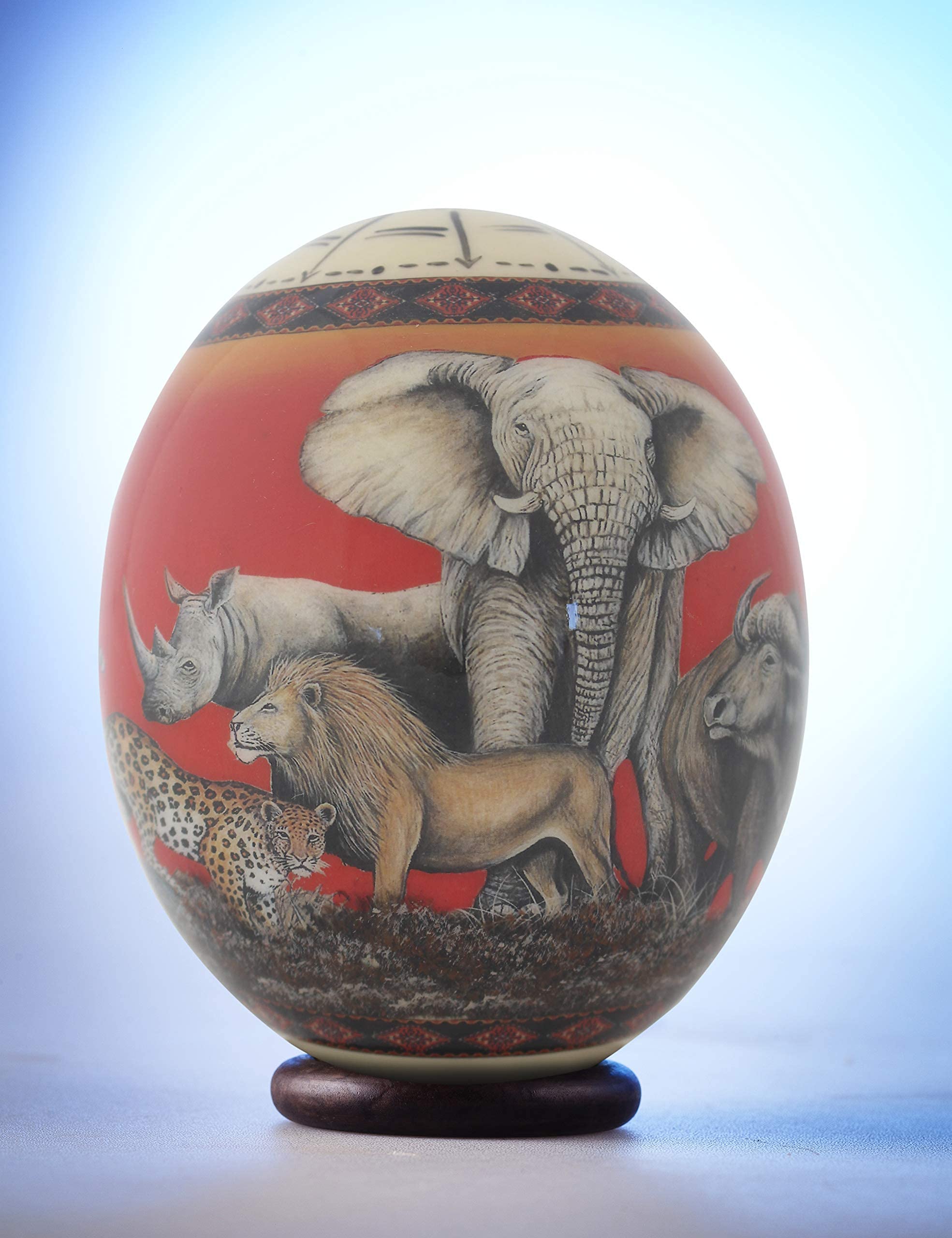 Decoupage Red Large Ostrich Egg for Easter Decorations, DIY Crafts, and Home Decor – Perfect for Holiday Centerpieces and Gift Ideas