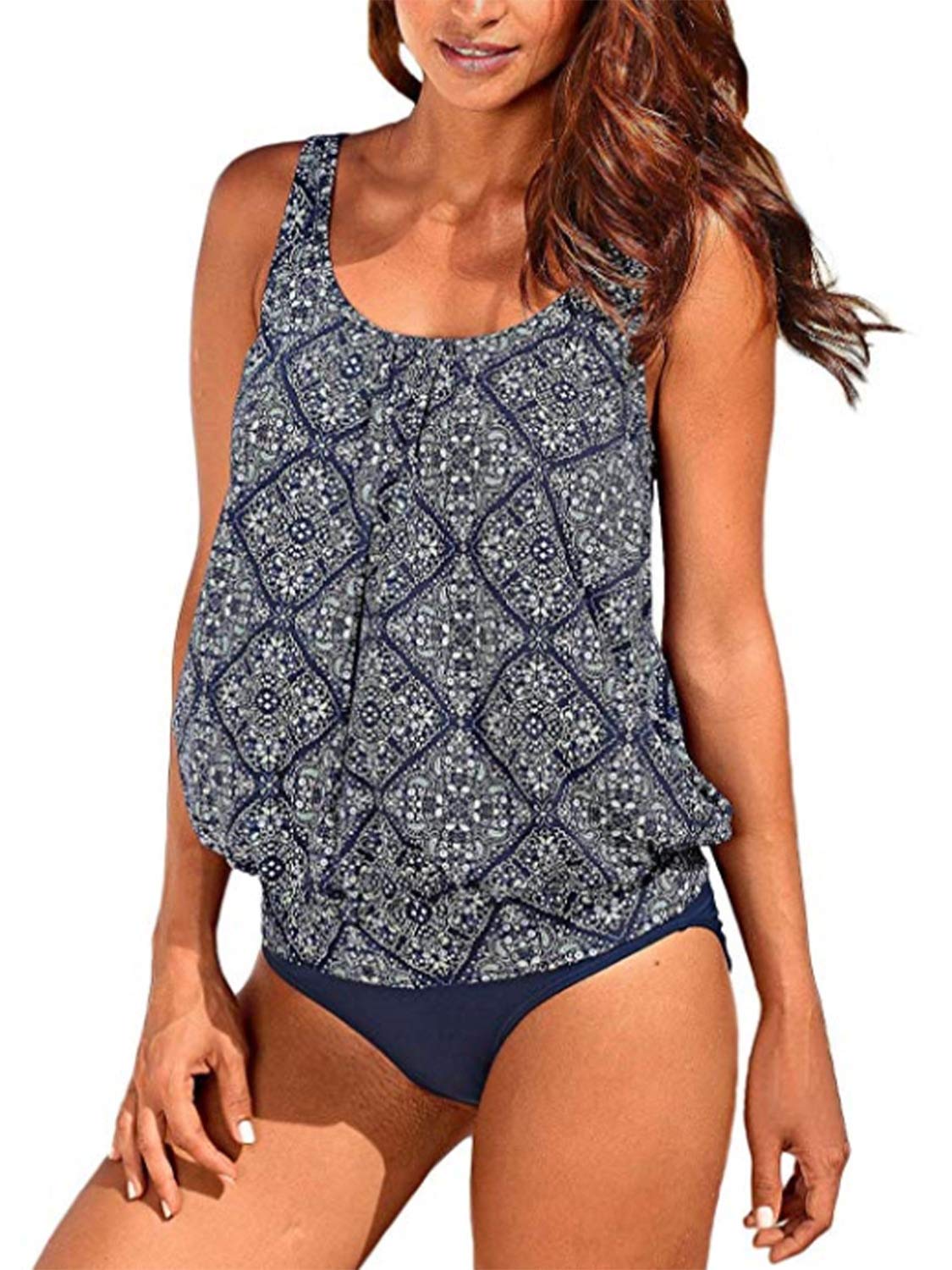 BIKINX Plus Size Tankini Swimsuits for Women - Tummy Control Two Piece Bathing Suits | High Waisted Swimwear for Beach, Pool & Vacation