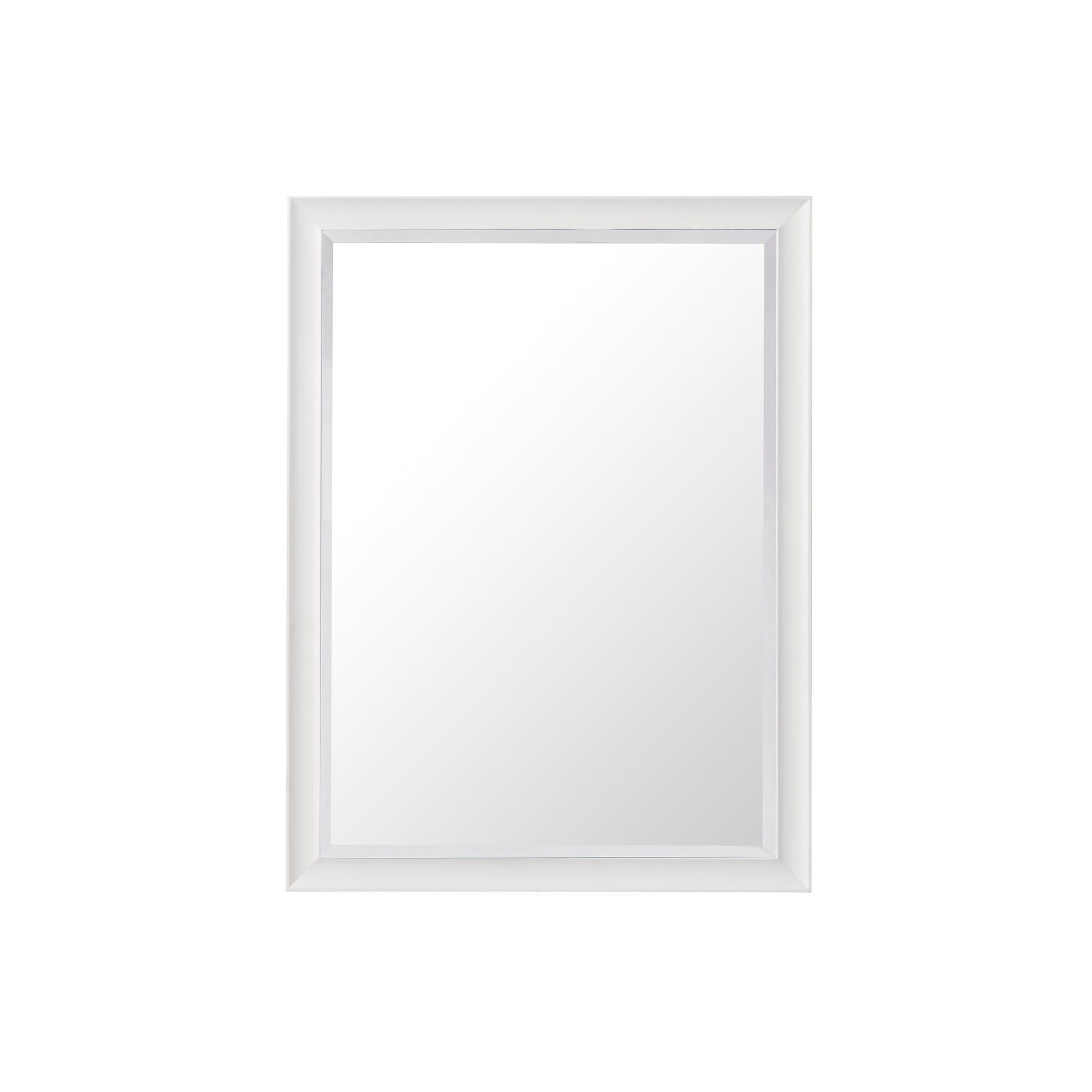 Glenbrooke 30-Inch Wall Mirror in Bright White - Modern Framed Bathroom & Living Room Decor for Home & Office