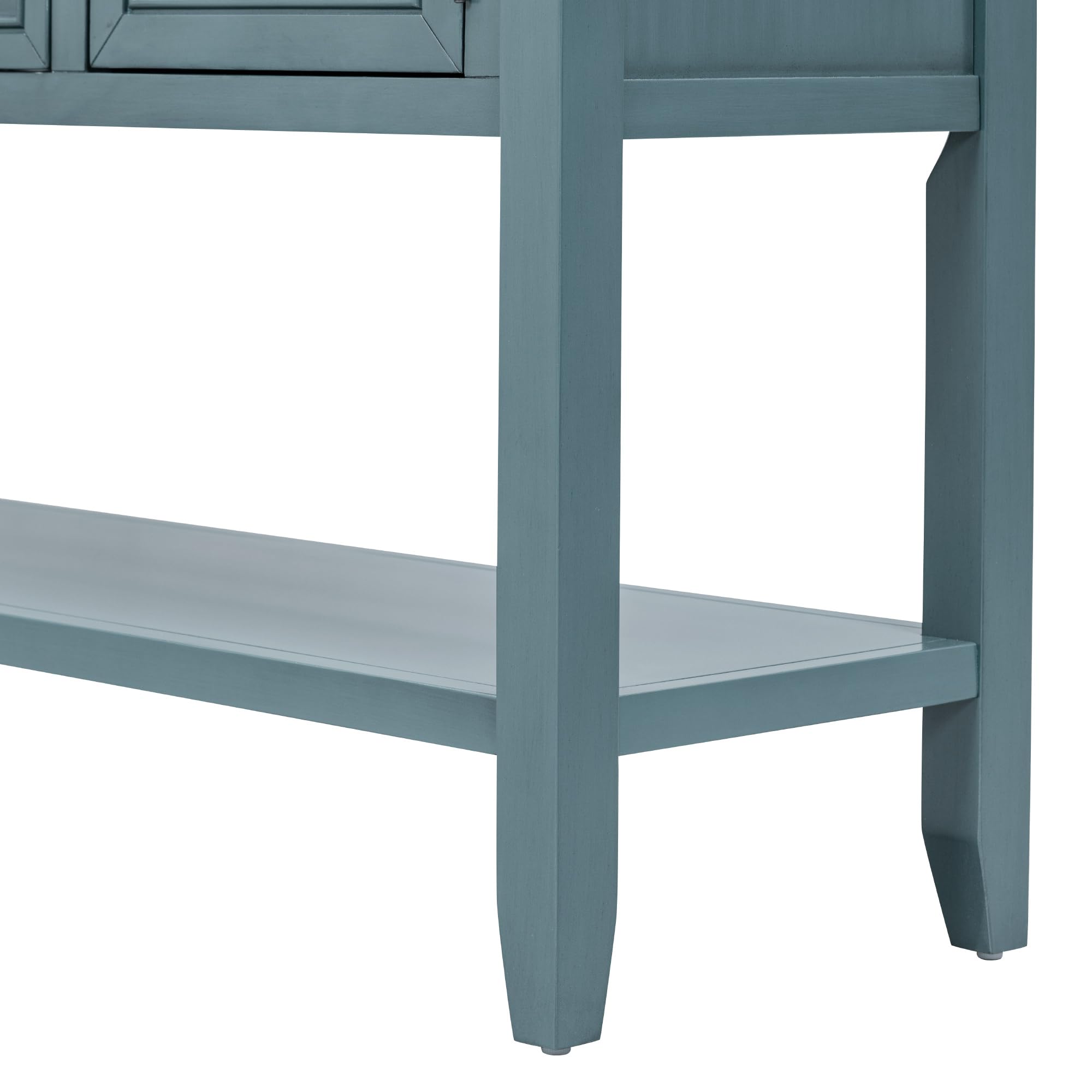 Merax Farmhouse Style Sideboard Buffet Cabinet with 4 Drawers & 2 Doors - Rustic Storage Console Table with Bottom Shelf (Dark Blue) - Perfect for Dining Room, Kitchen, or Entryway Organization