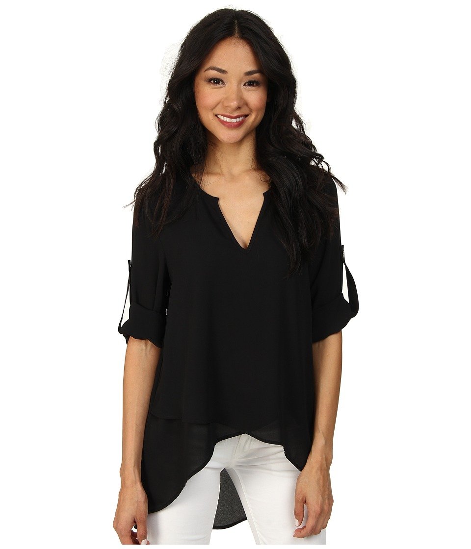 Karen Kane Women's Asymmetrical Hem Wrap Top - Flowy Blouse for Work & Date Night | Plus Size & Petite Options